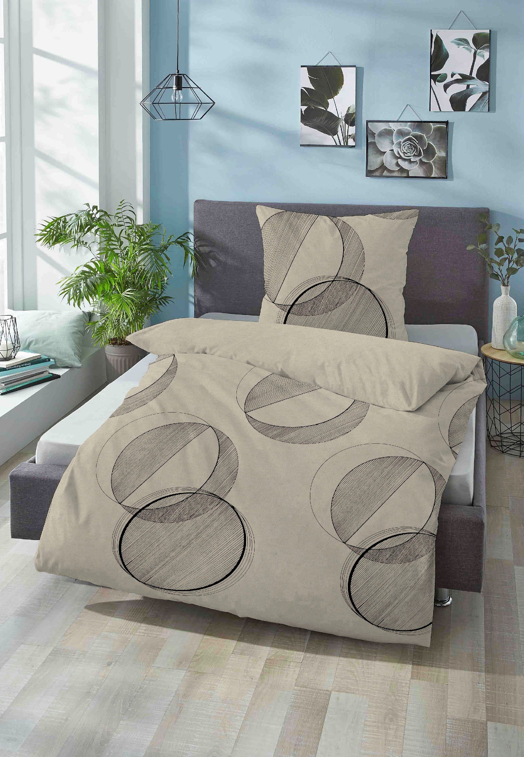 Biberna Bettwäsche Circle, Flanell, 2 teilig, günstig online kaufen