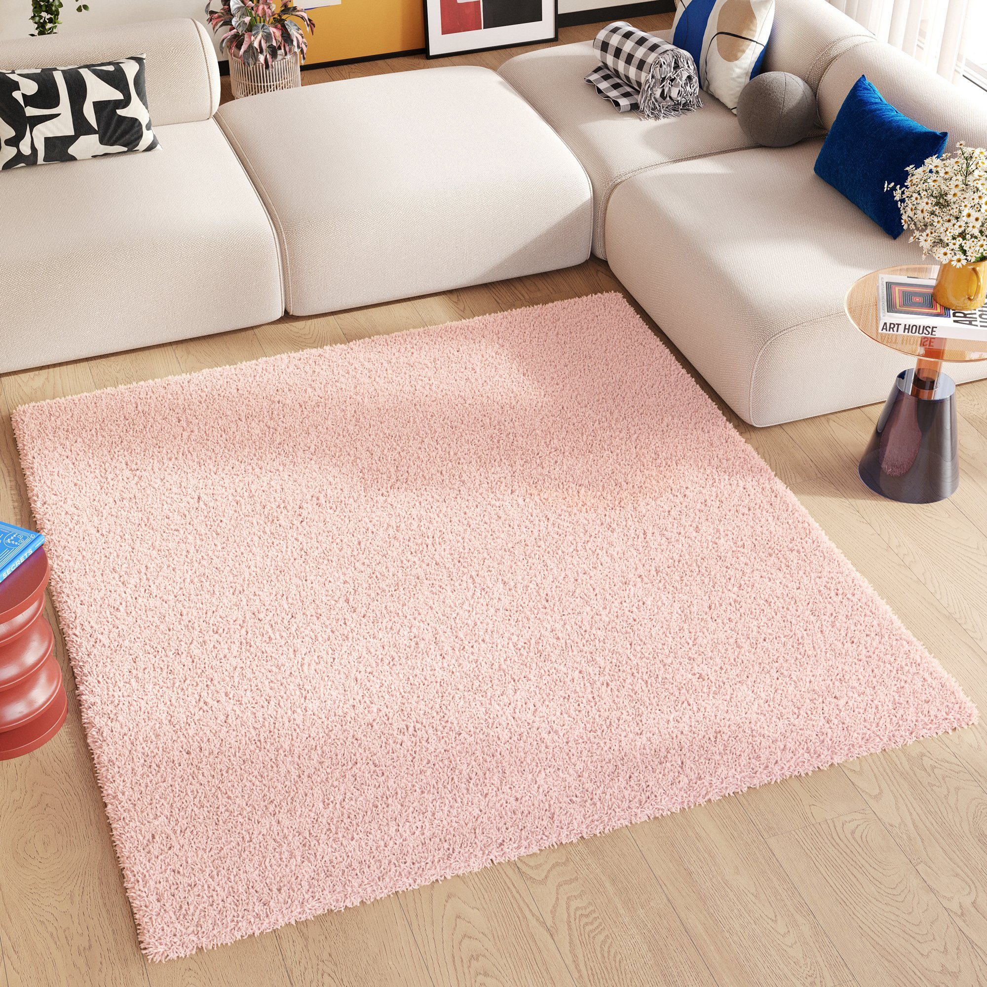 Tapiso Hochflor-Teppich ESSENCE, quadratisch, Höhe: 40 mm, Wohnzimmer, Schlafzimmer, Hochflor