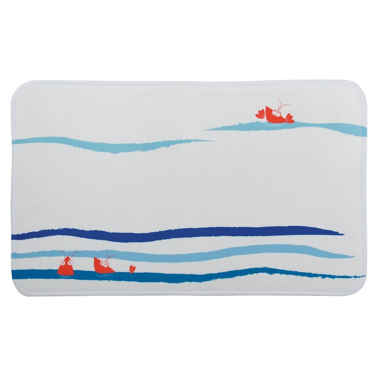MSV Badematte DEEP OCEAN, Anti-Rutsch Ausrüstung, waschbar 30°, schnell trocknend, strapazierfähig, Obermaterial: 100% Polyester, rechteckig, Microfaser, maritimes Motiv, Komfortgröße 75x45cm, bunt