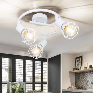 etc-shop Deckenspot, Leuchtmittel nicht inklusive, Design Decken Leuchte Ess Zimmer Strahler Rondell Lampe Spot Käfig