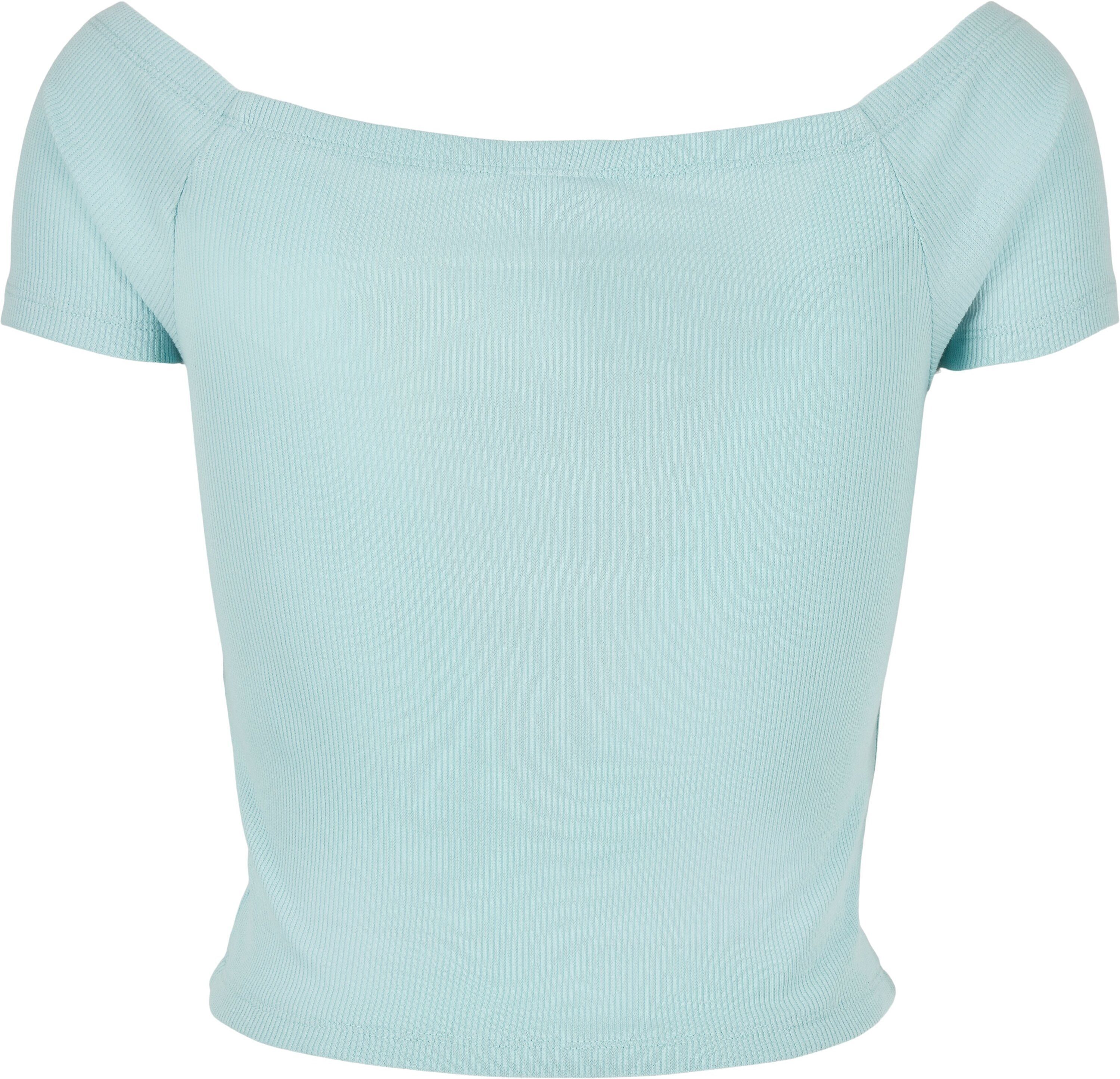 Rib Shoulder Damen (1-tlg) Tee T-Shirt URBAN Ladies CLASSICS Off seablue