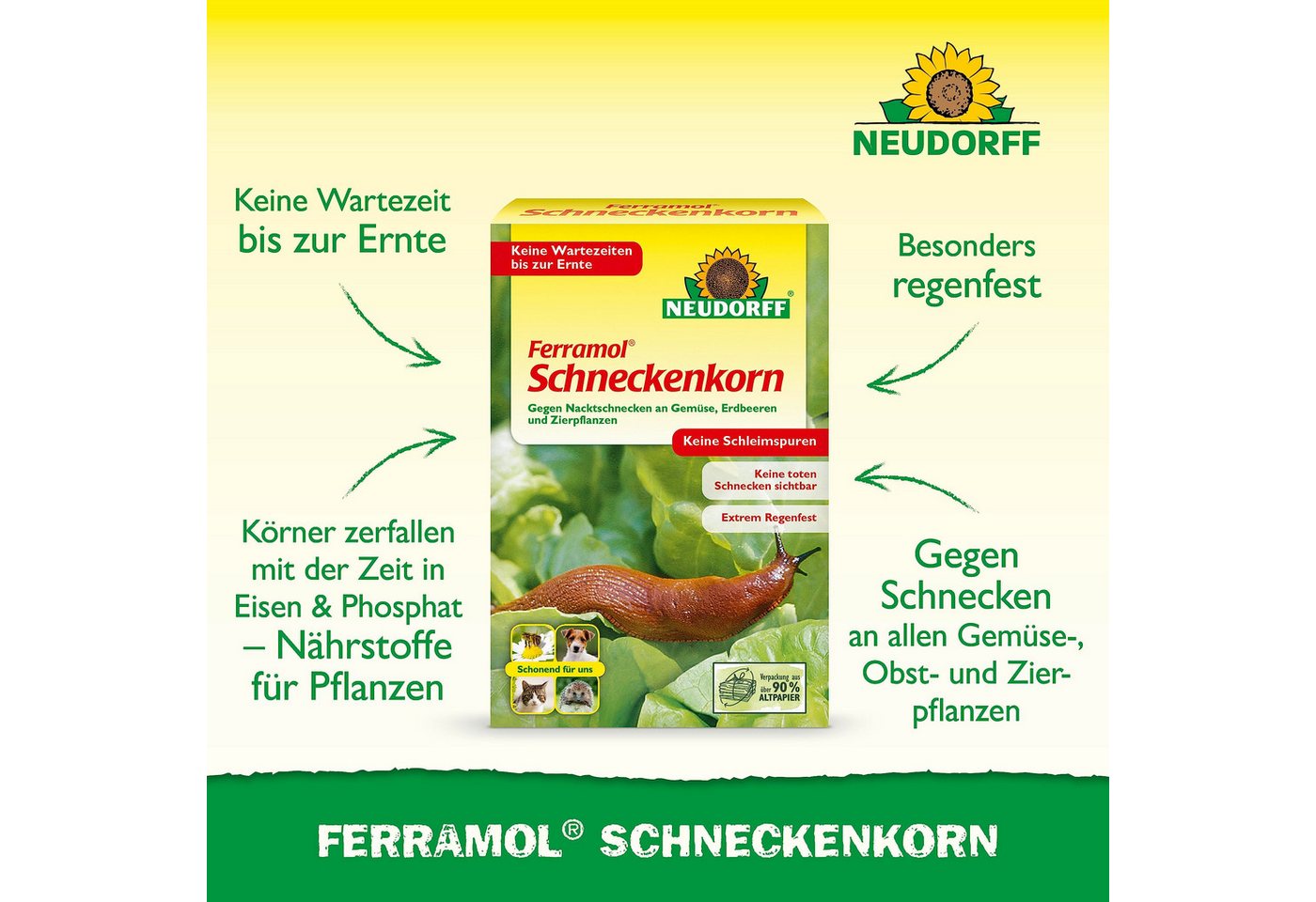 Thumbnail - Neudorff Pflanzenstärkungsmittel Ferramol Schneckenkorn 200 g für 40 m², schonend für Tiere & extrem regenfest durch neu...