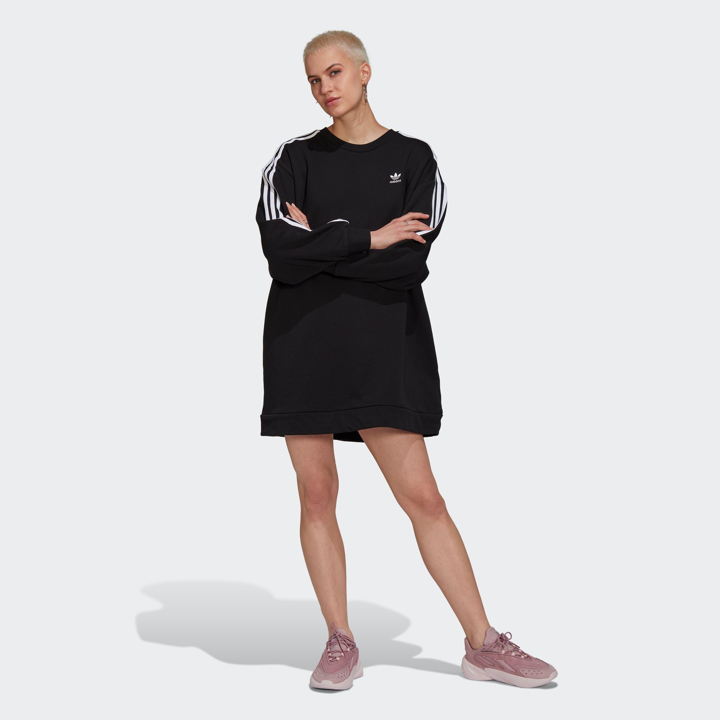 adidas Originals Sweatkleid BLACK ADICOLOR CLASSICS SLEEVE LONG SWEATKLEID