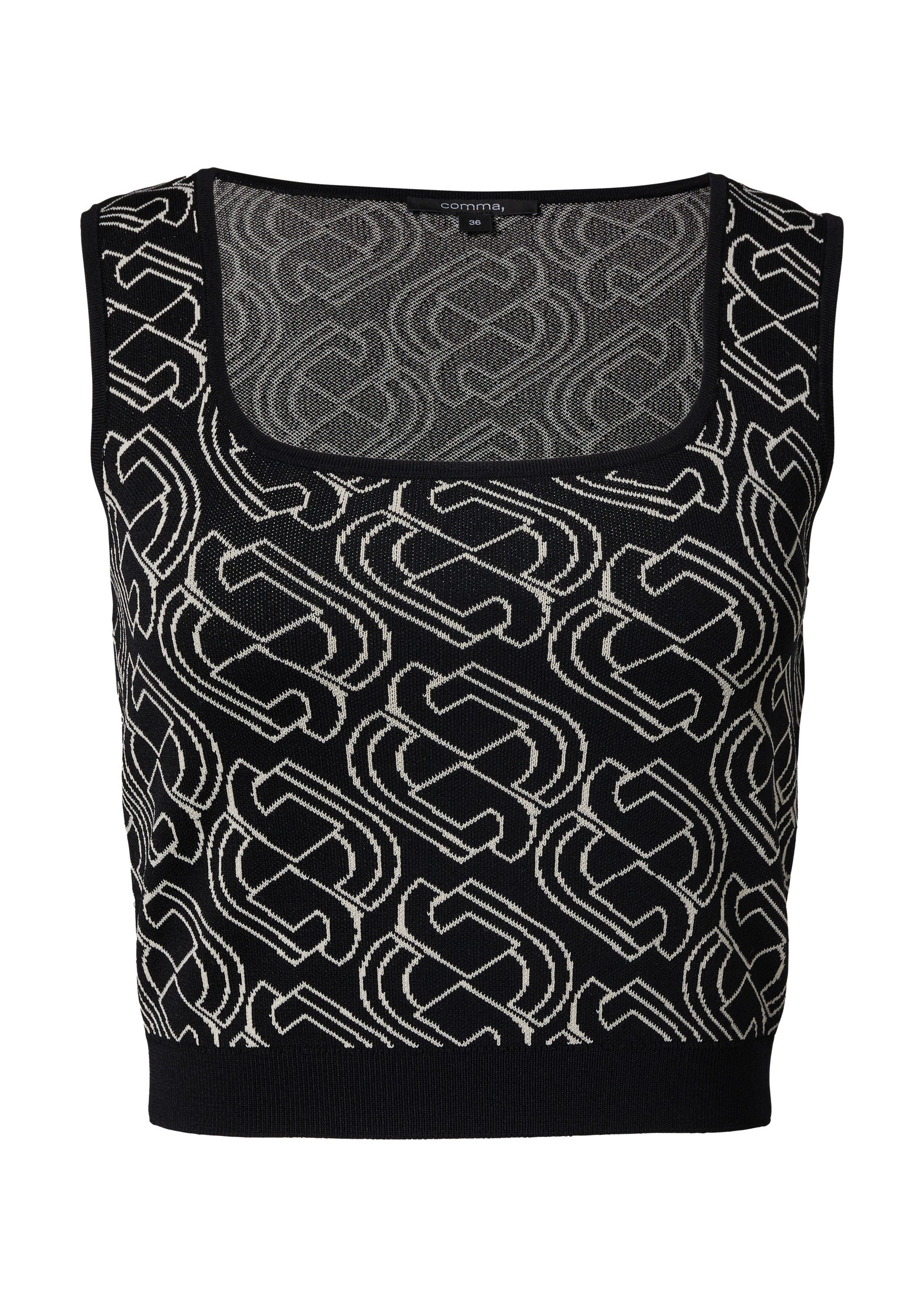 comma Rundhalspullover Strickpullunder Kurzes Feinstricktop mit günstig online kaufen