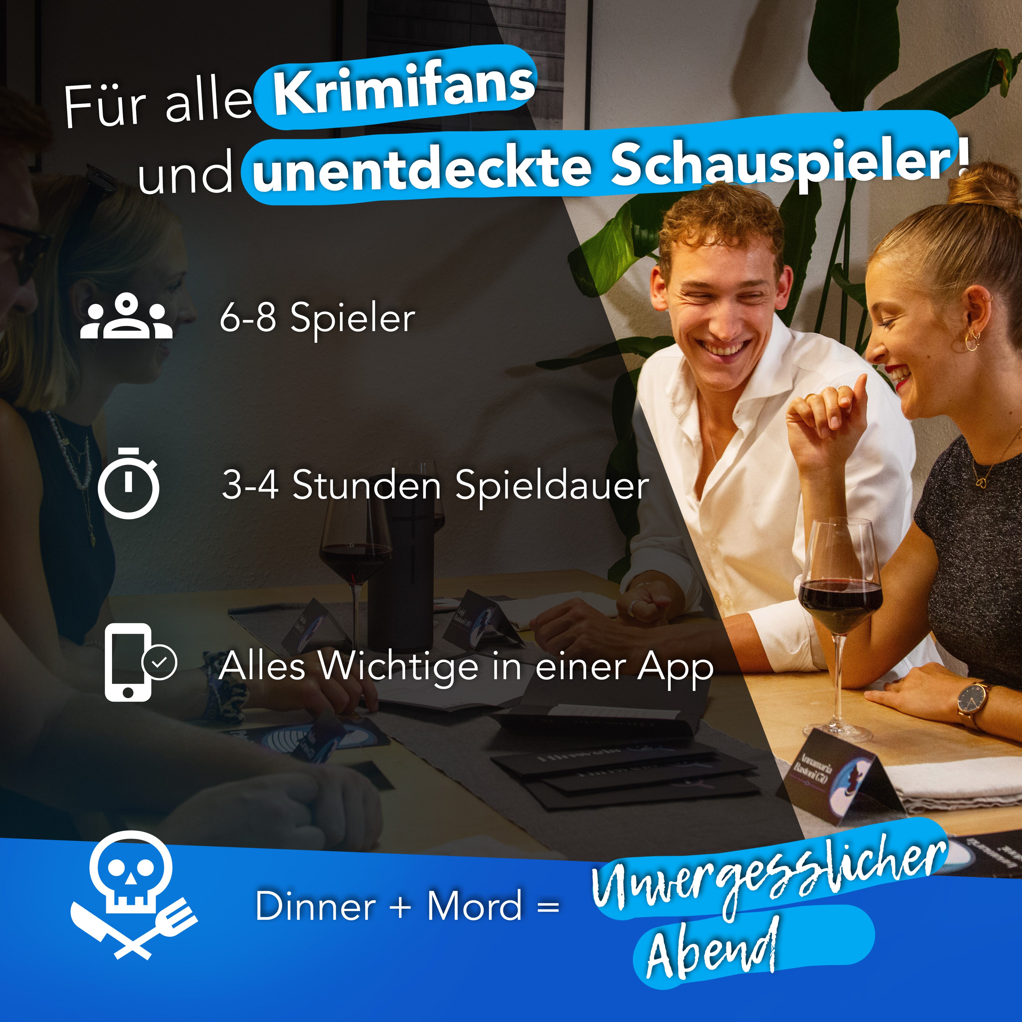 CRIMECASES Hörbuch Krimidinner Das letzte Konzert, (Mordfall lösen Spiel, Krimi Spiel), Krimi Dinner für 6-8 Personen, Mörderische Dinnerparty ab 14 J.