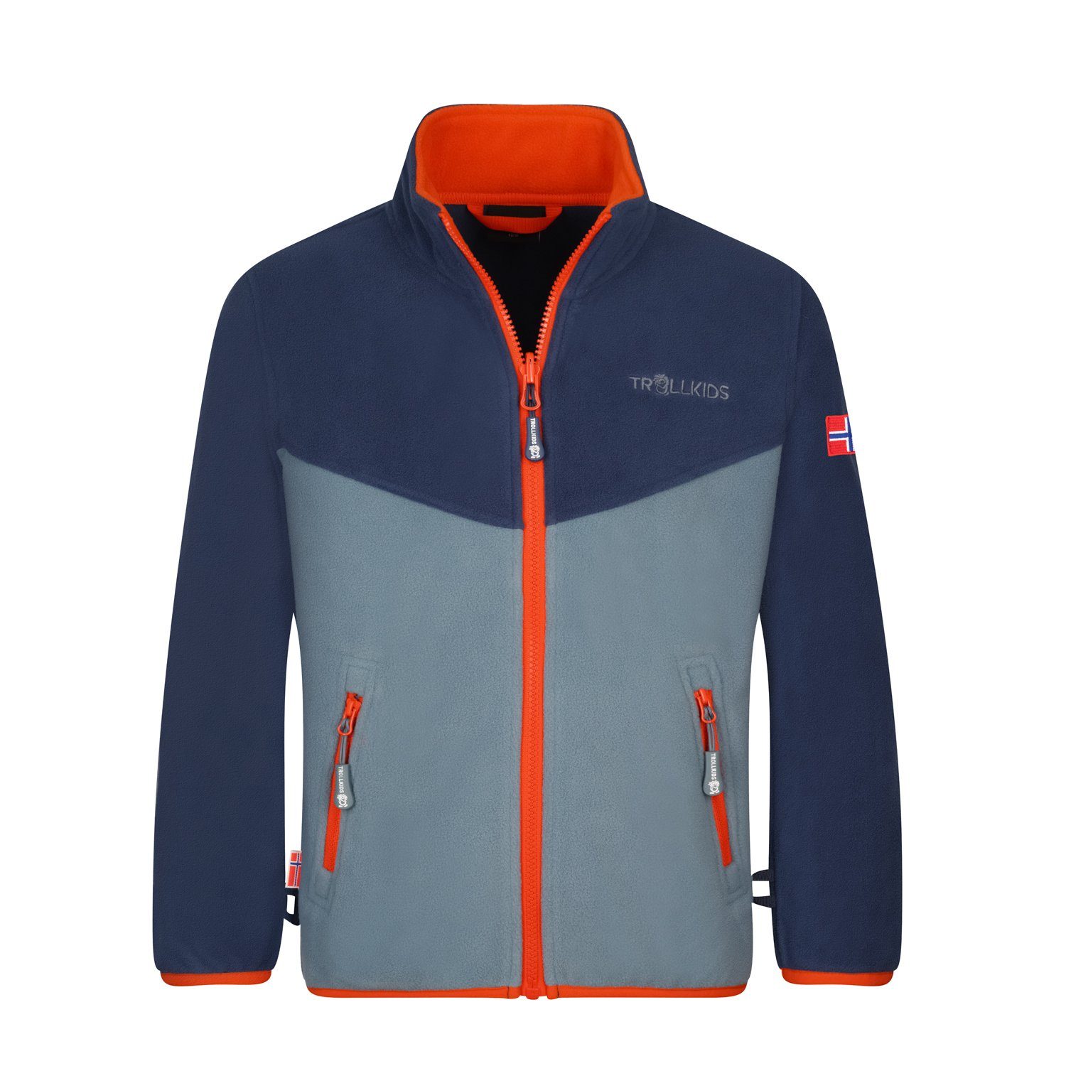 3-in-1-Funktionsjacke Blau/Dunkelorange/Stahlblau Bryggen Mystik TROLLKIDS Wasserdicht