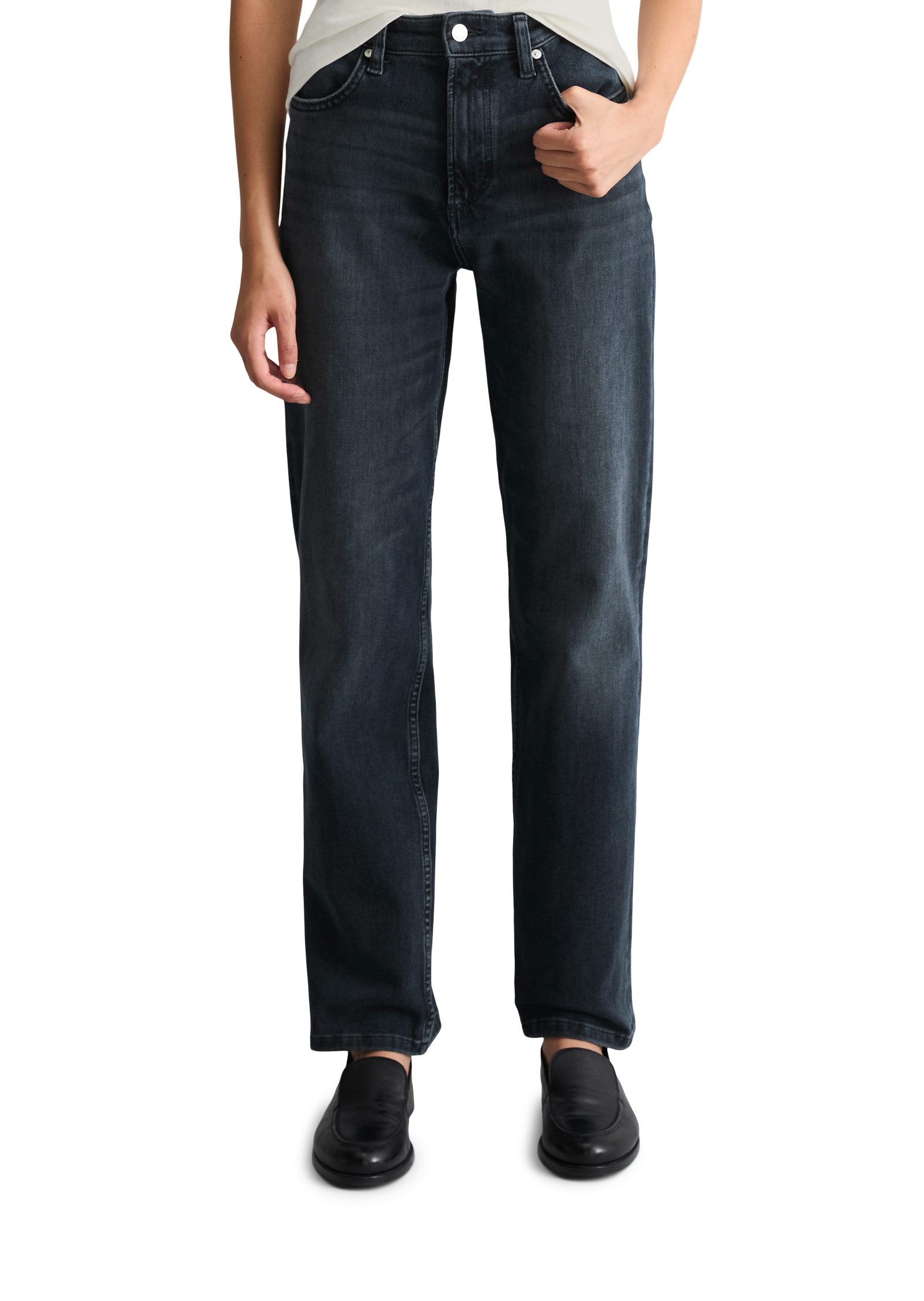 Marc O'Polo DENIM Straight-Jeans aus Stretch-Baumwolle, Mid Waist