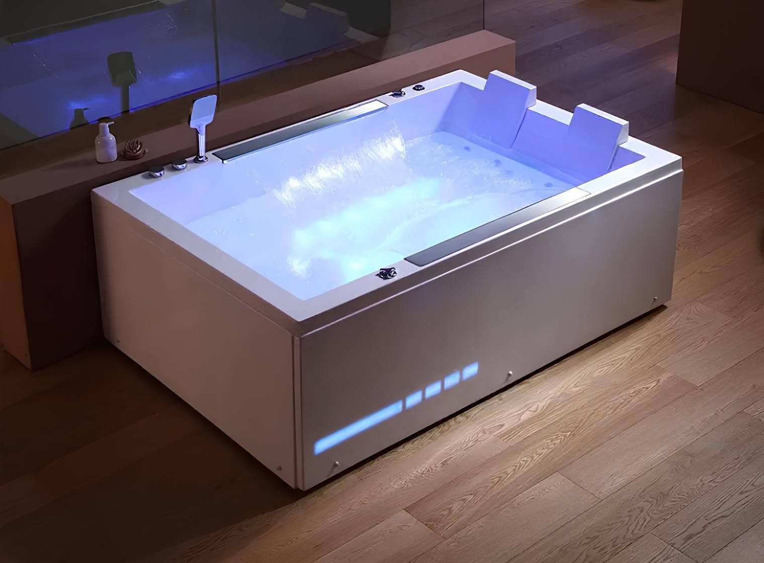 Xlmoebel Whirlpool-Badewanne XLMOEBEL Hydromassagewanne in Weiß mit 68 Düsen, Made in Europa