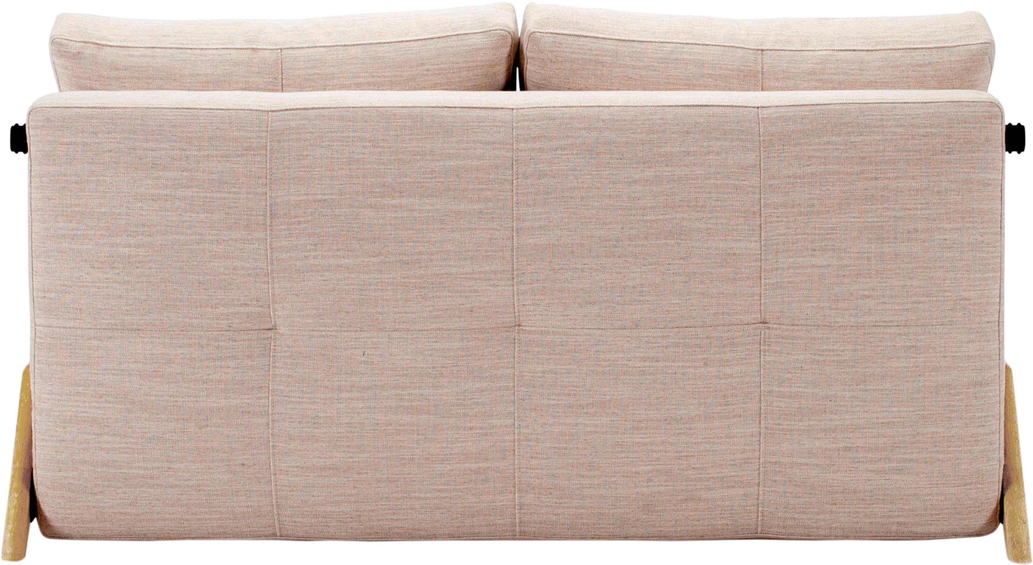 Kompaktes ™ Füßen aus sand Eiche Klappsofa Schlafsofa LIVING mit Cubed, 612 INNOVATION