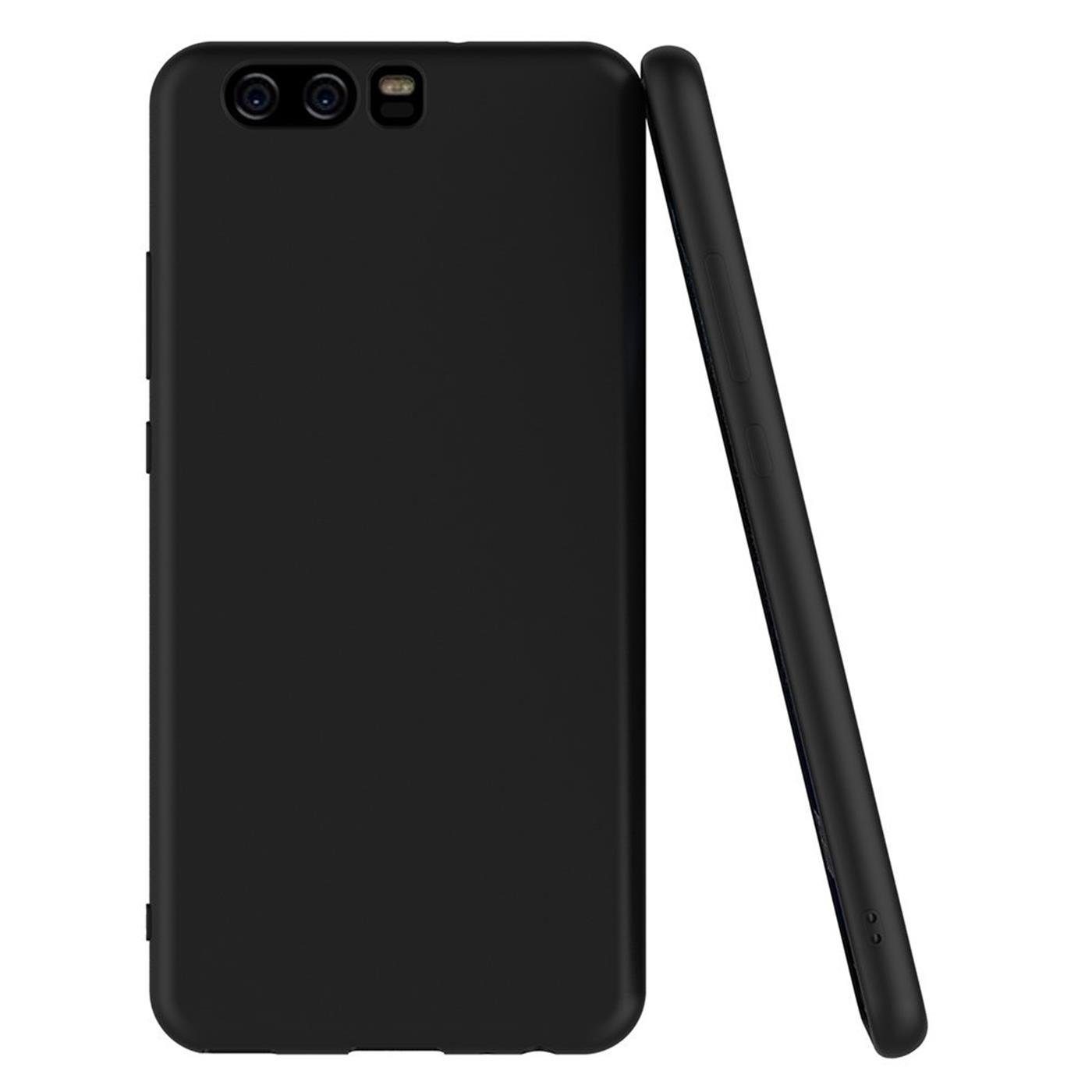 CoolGadget Handyhülle Black Series Handy Hülle für Huawei P10 5,1 Zoll, Edle Silikon Schlicht Robust Schutzhülle für Huawei P10 Hülle