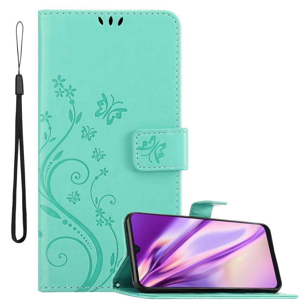 Cadorabo Handyhülle für Samsung Galaxy A50 4G / A50s / A30s Hülle Samsung Galaxy A50 4G / A50s / A30s, Hülle Schutzhülle Blumen Flower mit Standfunktion Kartenfach Magnet
