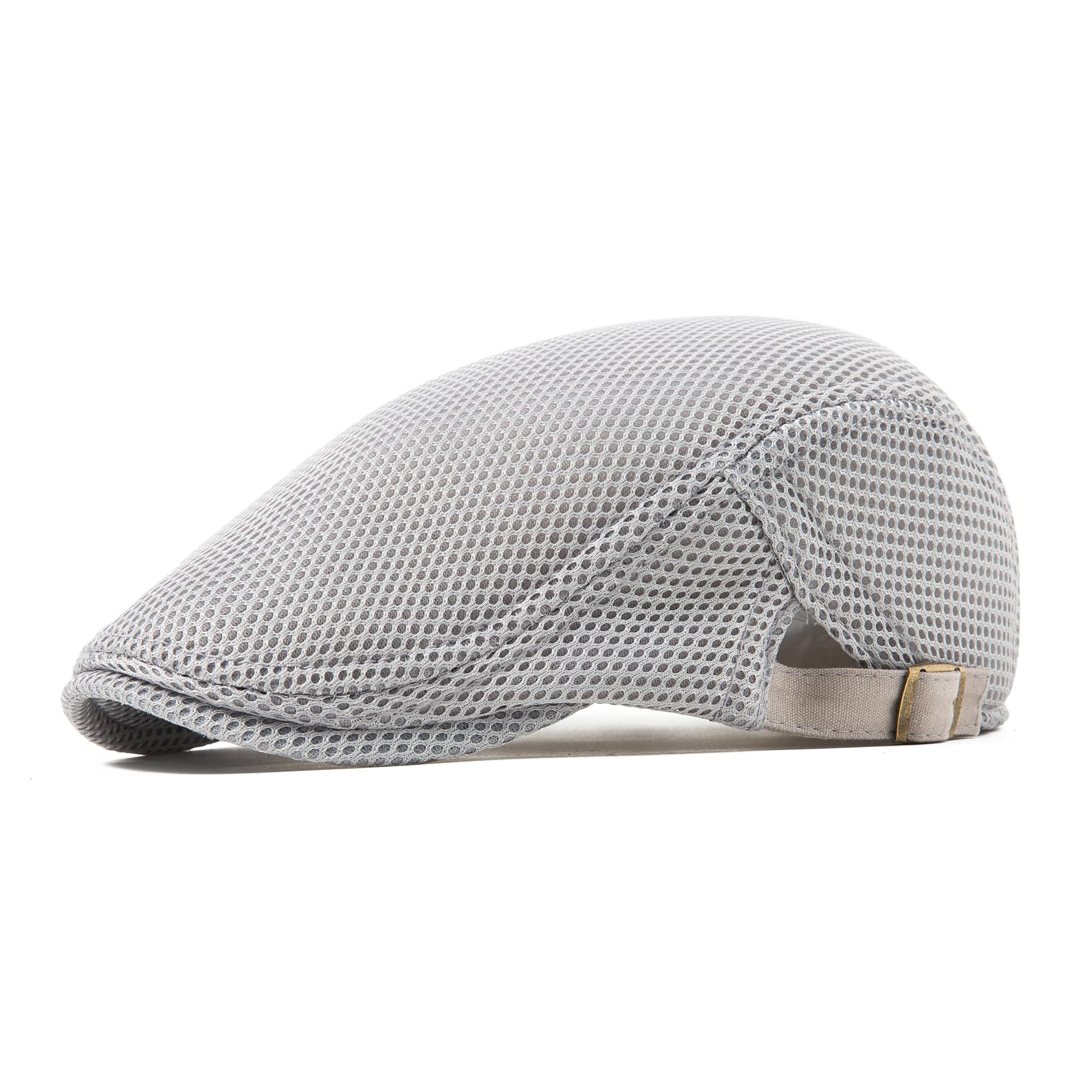 Zaewry Flat Cap Herren Atmungsaktive Mesh-Sommermütze Verstellbare Schiebermütze Baskenmütze Ivy Cap Cabbie Flat Cap