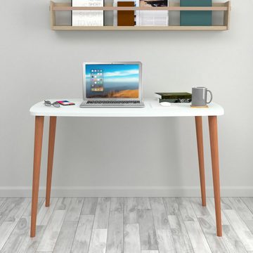 en.casa Schreibtisch, »Kongsberg« Computertisch 70x105x60 cm PC-Tisch Weiß