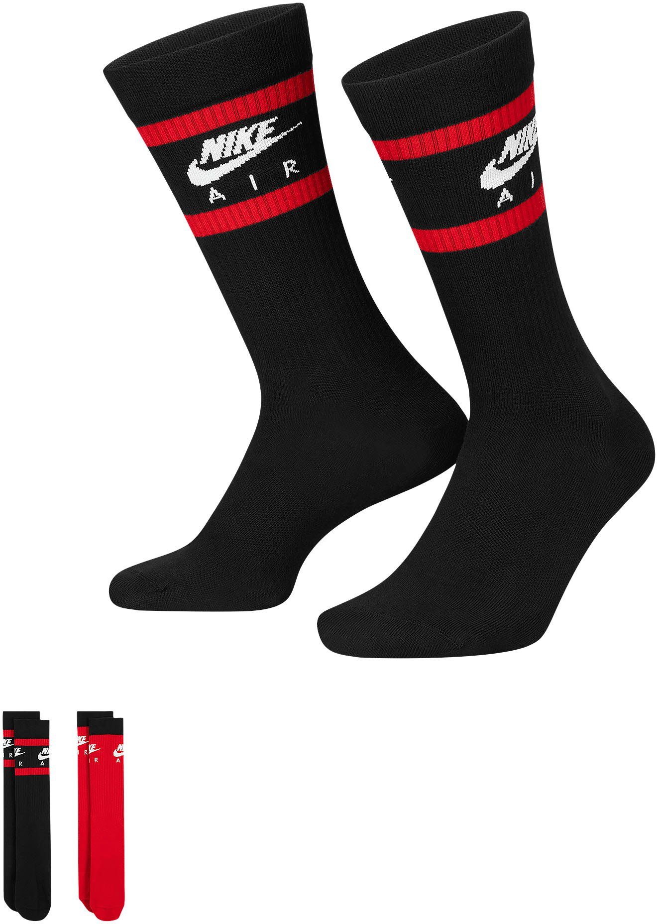 Nike Sportswear Sportsocken Everyday Essential Crew Socks rot-schwarz