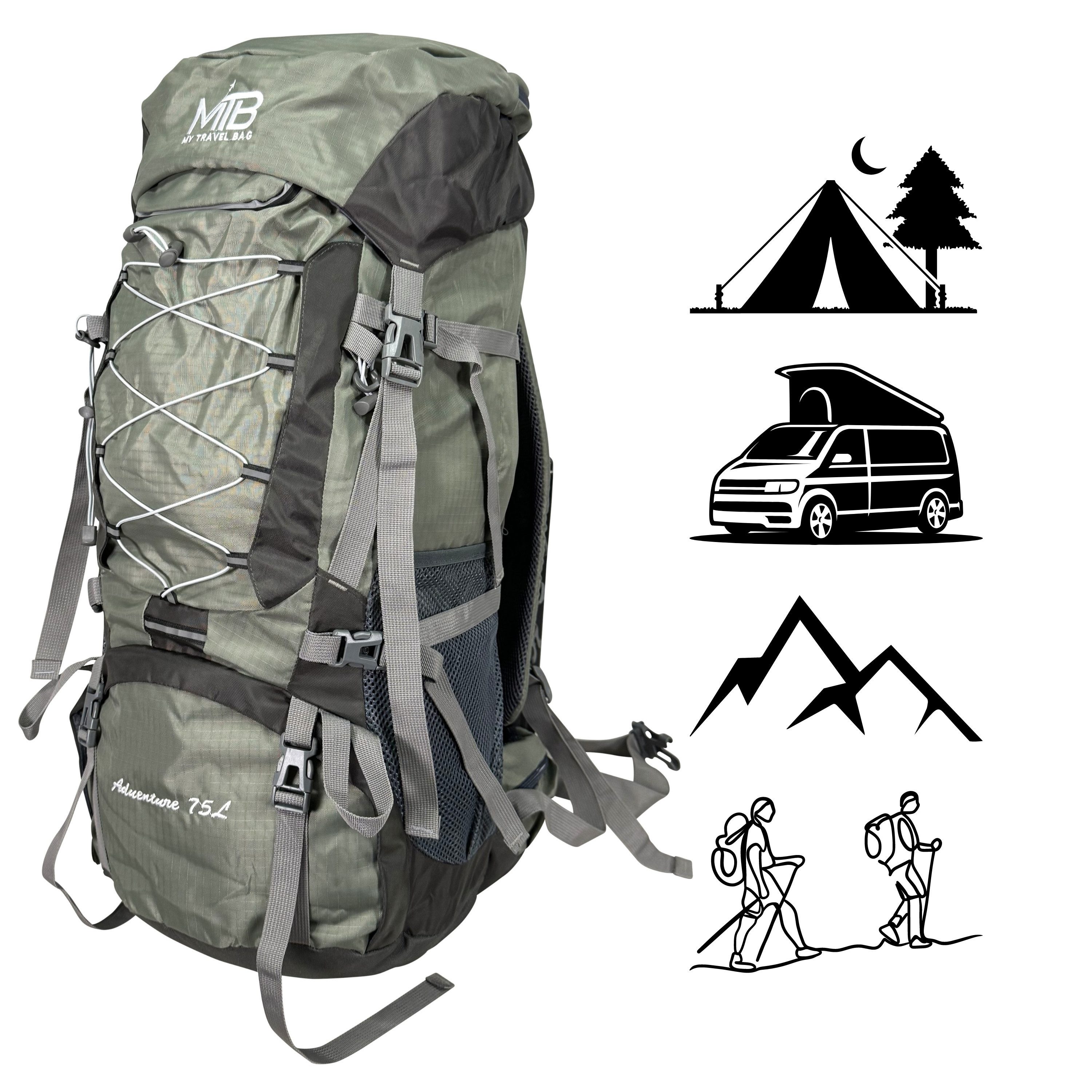 MTB Wanderrucksack 80 Liter Tracking Rucksack Reiserucksack Camping Tasche, günstig online kaufen