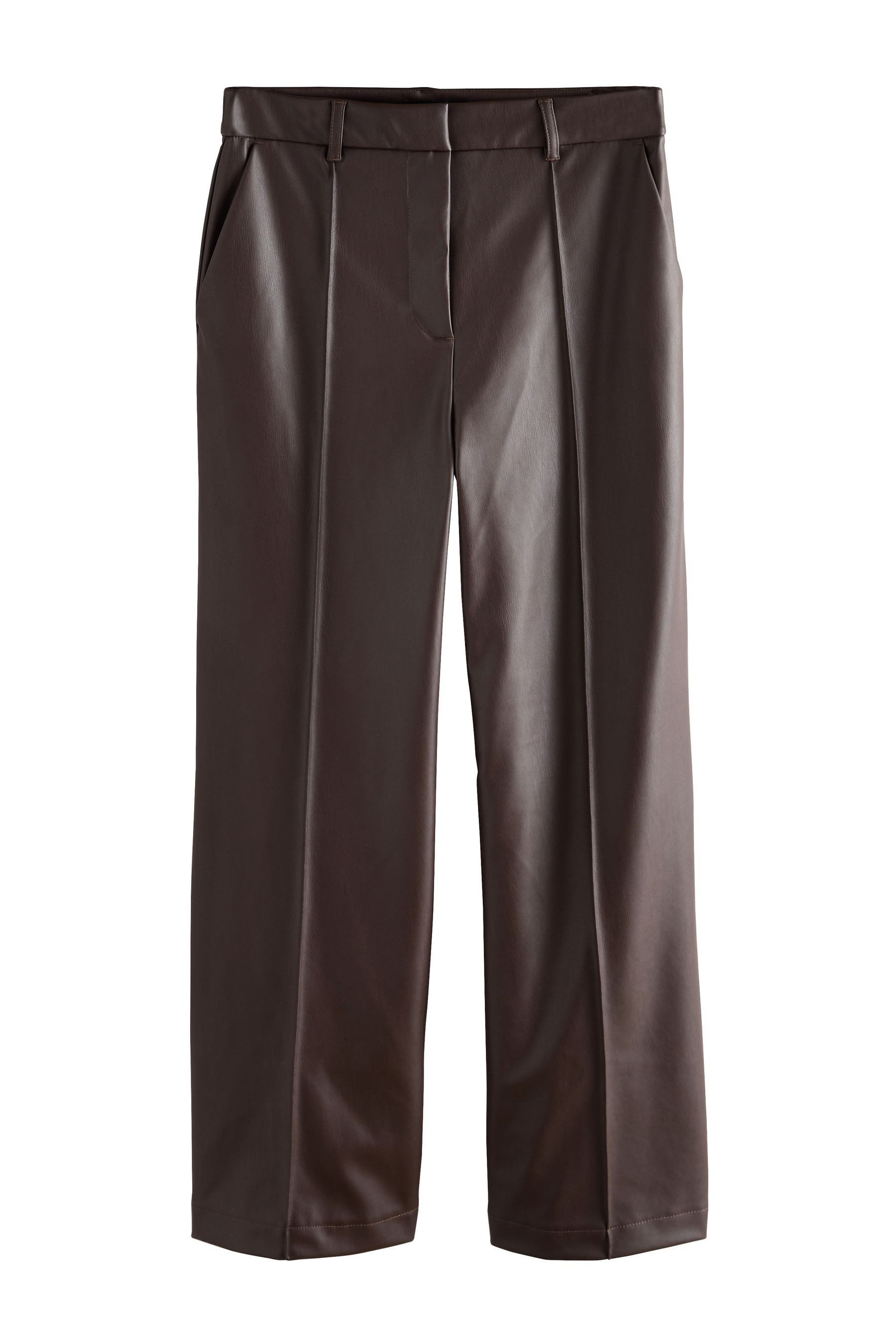 Lederhose Hose aus Kunstleder mit geradem Bein