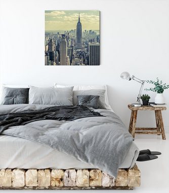Pixxprint Leinwandbild New York Manhattan, New York Manhattan (1 St), Leinwandbild fertig bespannt, inkl. Zackenaufhänger