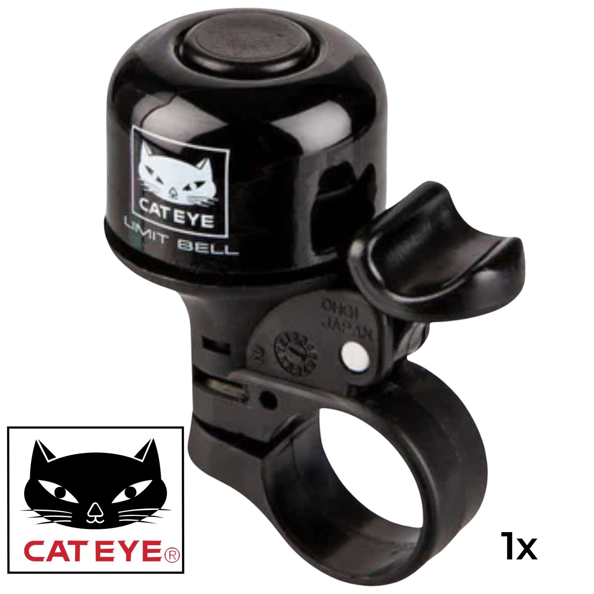 Cat Eye Fahrradklingel Cat Eye Fahrrad MTB Ebike City leichte mini Aluminium Klingel Schwarz
