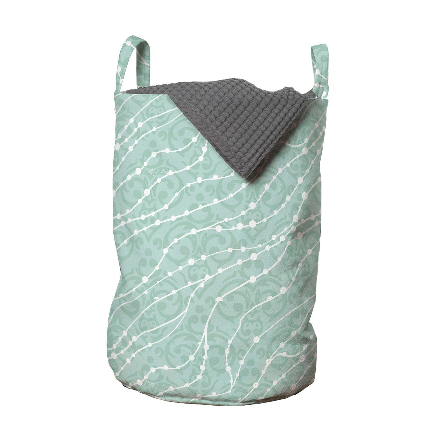 Abakuhaus Wäschesäckchen Wäschekorb mit Griffen Kordelzugverschluss für Waschsalons, Pearls Abstrakte Wasser Motive