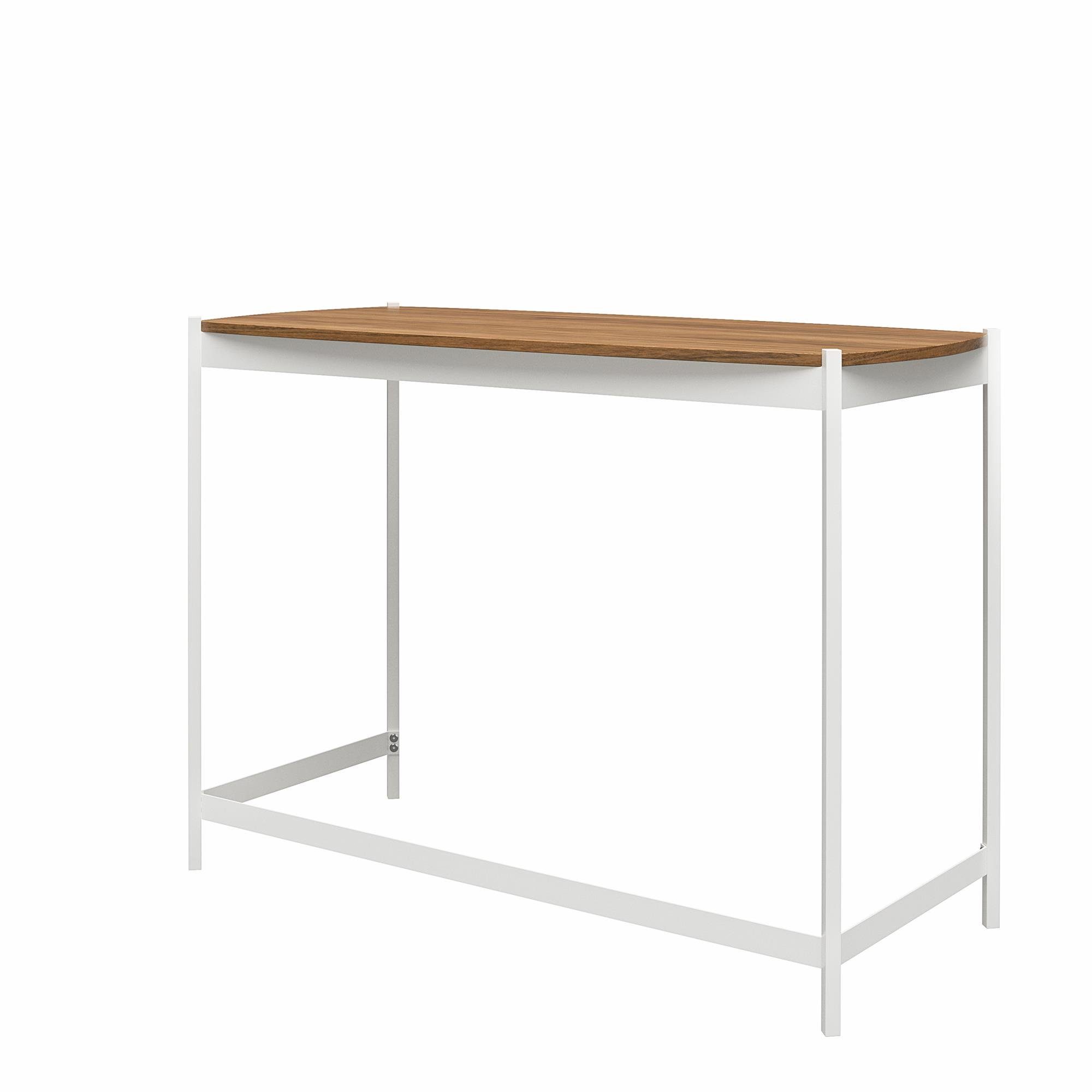 Schreibtisch Metallbeine, Breite 106 Holzoptik, cm weiß Design, Tallulah, loft24 modernes