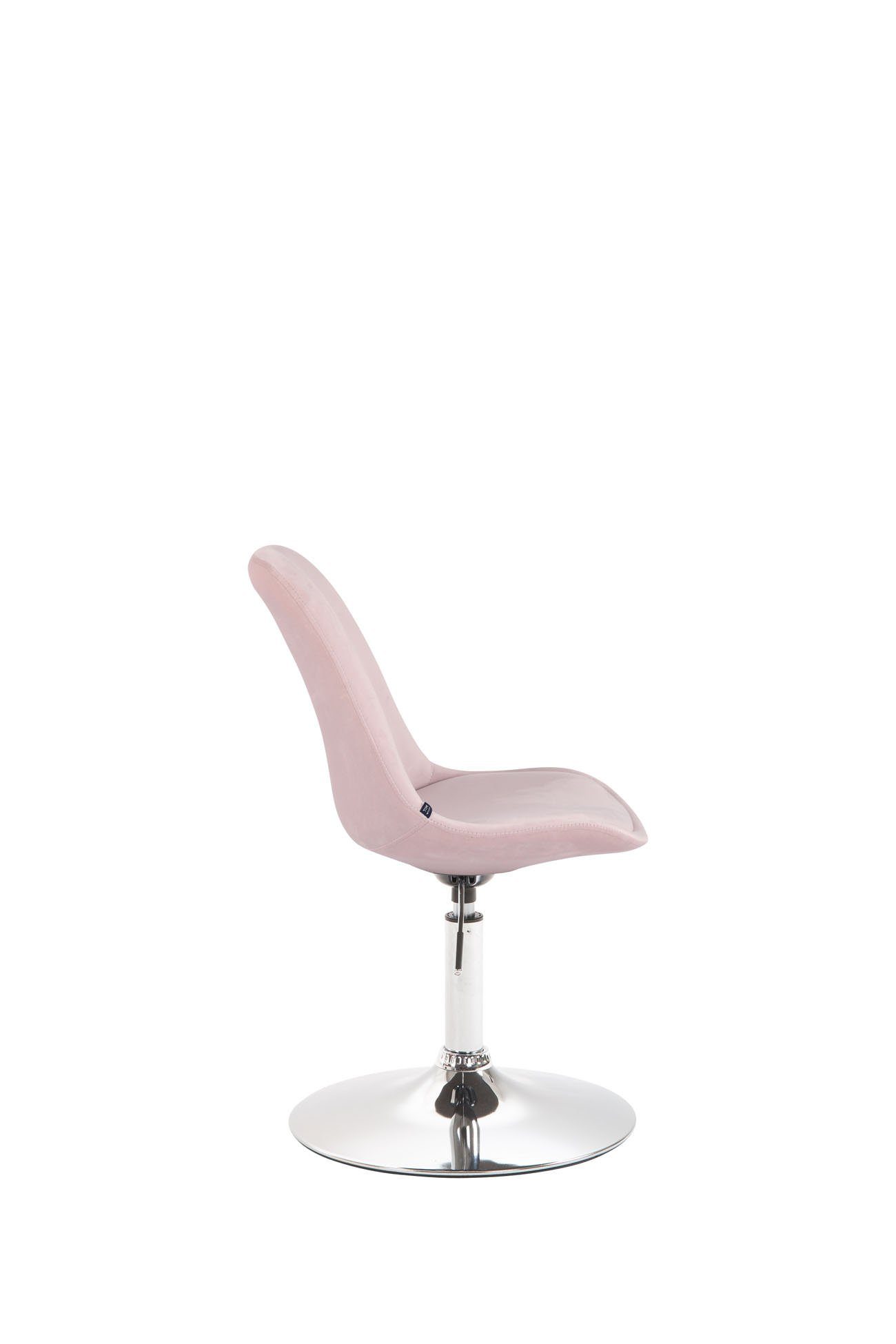 Metall gepolsterter - TPFLiving chrom mit Polsterstuhl), Sitzfläche: Esstischstuhl - Esszimmerstuhl Sitzfläche Mavic Samt (Küchenstuhl Konferenzstuhl Wohnzimmerstuhl - - - Gestell: hochwertig pink