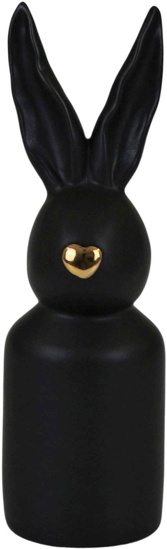 AM Design Osterhase Osterfigur, Hase mit goldfarbener Nase (1 St), Dekofigur aus Porzellan, Ostern, Höhe ca. 24,5 cm