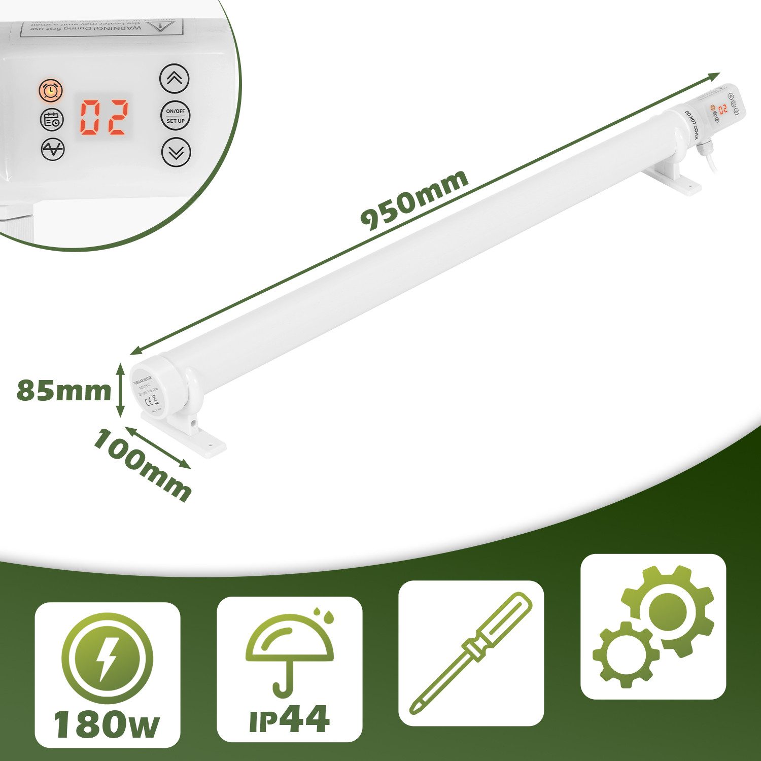 Clanmacy Heizgerät Gewächshausheizung Elektrische Stabheizung Gardineer Hei günstig online kaufen