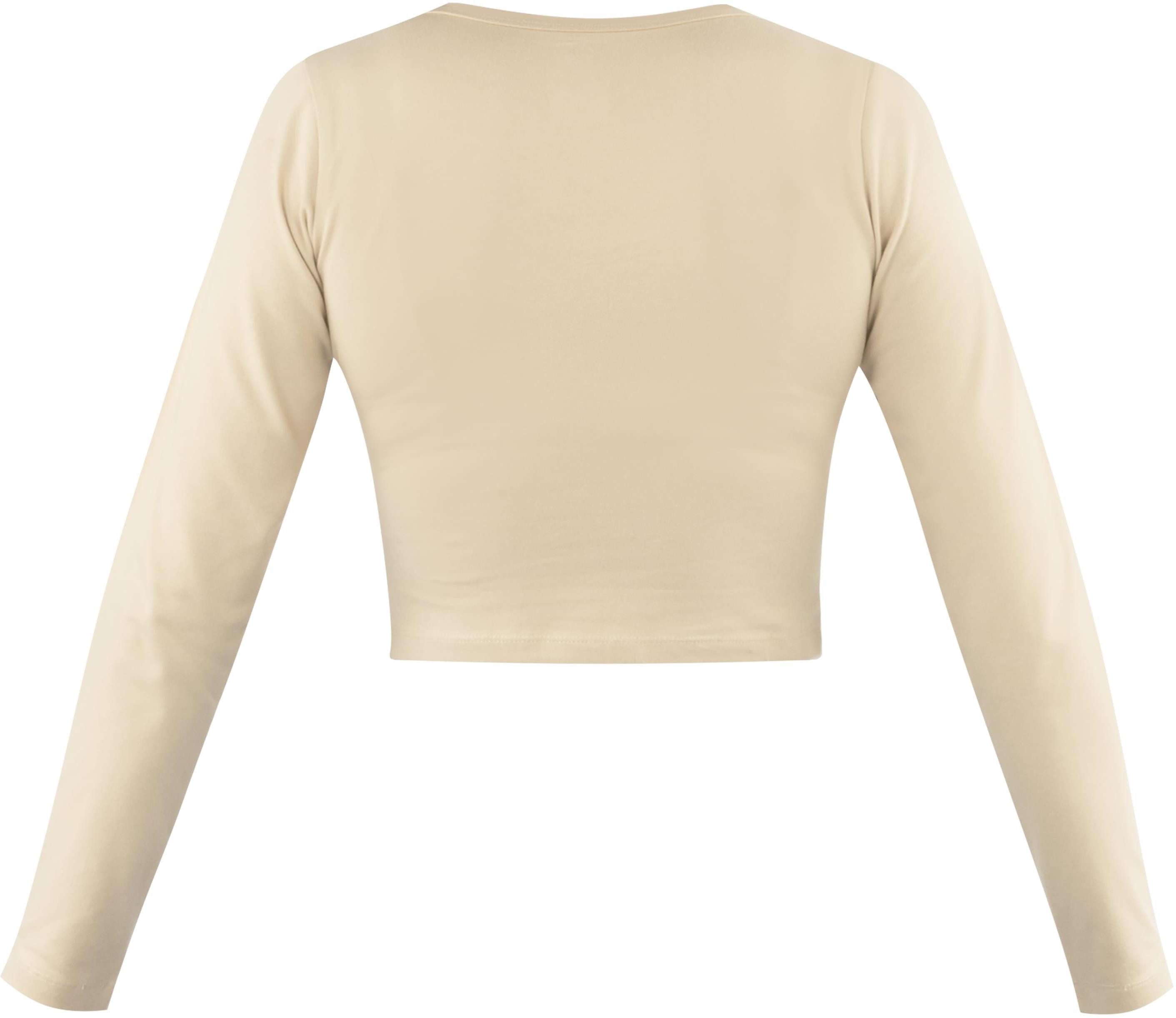 Janice Langarmshirt 3 x Damen crop Langarmshirt Nerja Kurzer Pullover aus Baumwolle – Bild 4 von 5