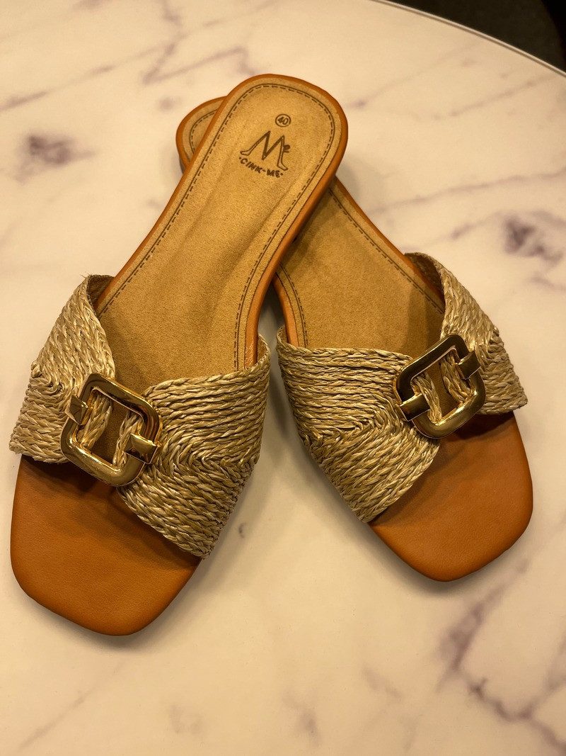 Lelü Fashion Bast-Sandalen mit Metalldetail Pantolette günstig online kaufen