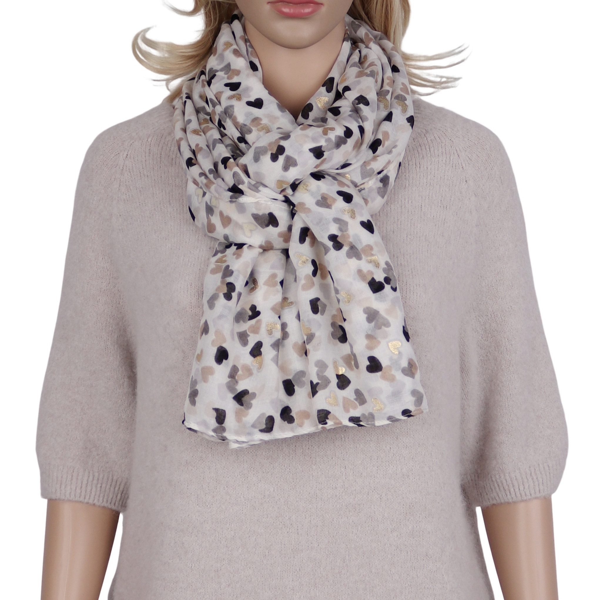 MIRROSI Modeschal Weicher & Leicht Großes Schal, ca.90x180cm, Goldprint, (50% Viskose; 50% Baumwolle mit Goldprint, Neue Kollektion Frühling/Sommer 2026), Damen Halstuch Stola ideal für Frühling, Sommer und Herbst