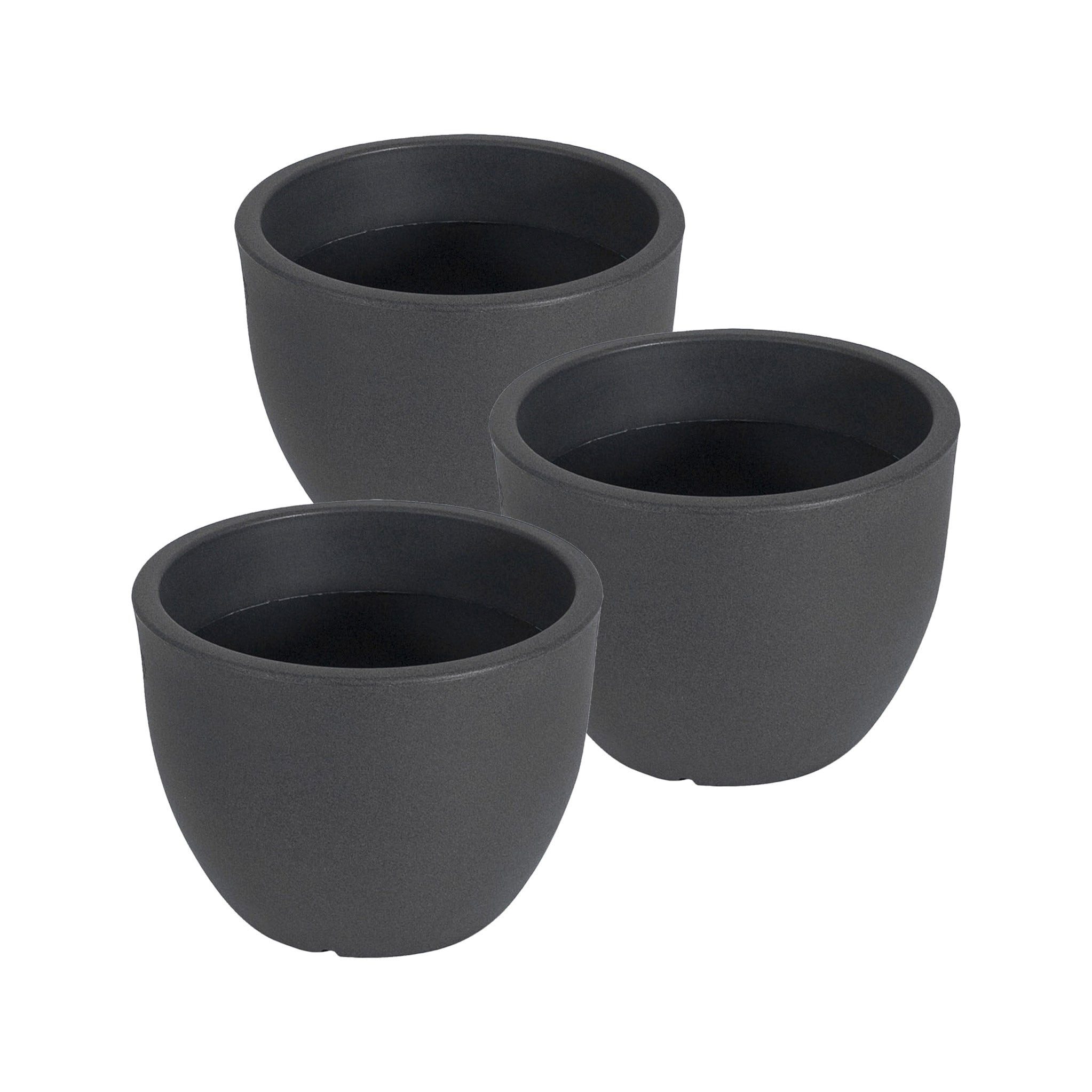 VidaAtHome.de Pflanzkübel Pflanzkübel MILANO ø 40er - 3er Set (Spar-Set, 3x Pflanzkübel MILANO ø 40er), UV-, frost- & witterungsbeständig, naturgetreue Steinoptik