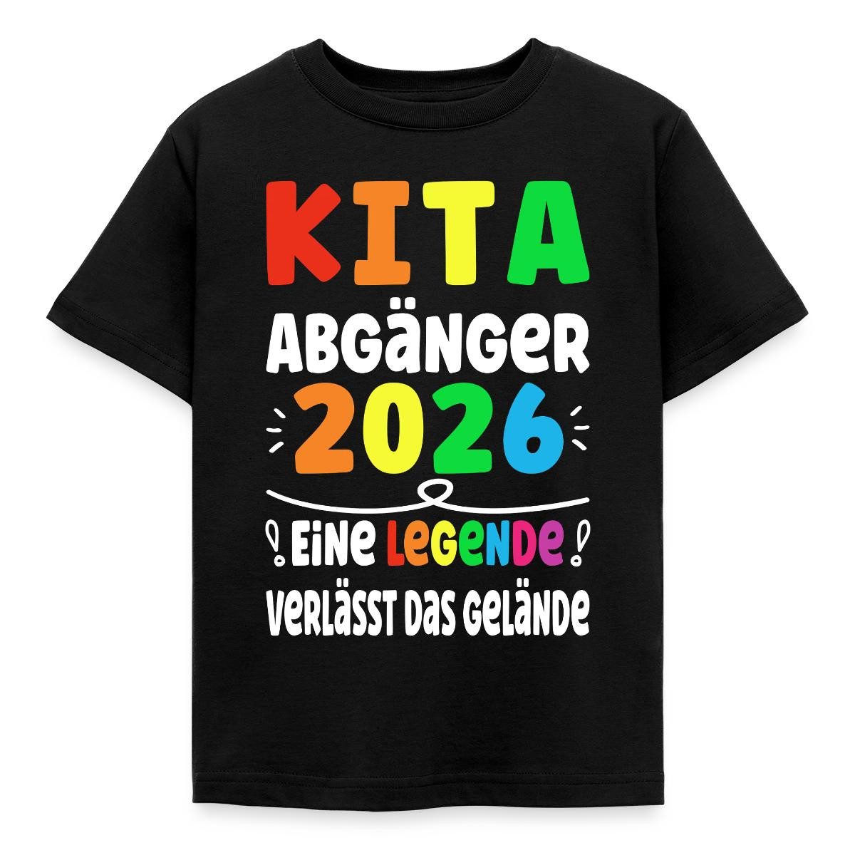Spreadshirt T-Shirt Kita Abgänger 2026 Legende Verlässt Gelände Kinder T-Shirt (1-tlg) Fällt klein aus. Wir empfehlen, eine Größe größer zu bestellen.