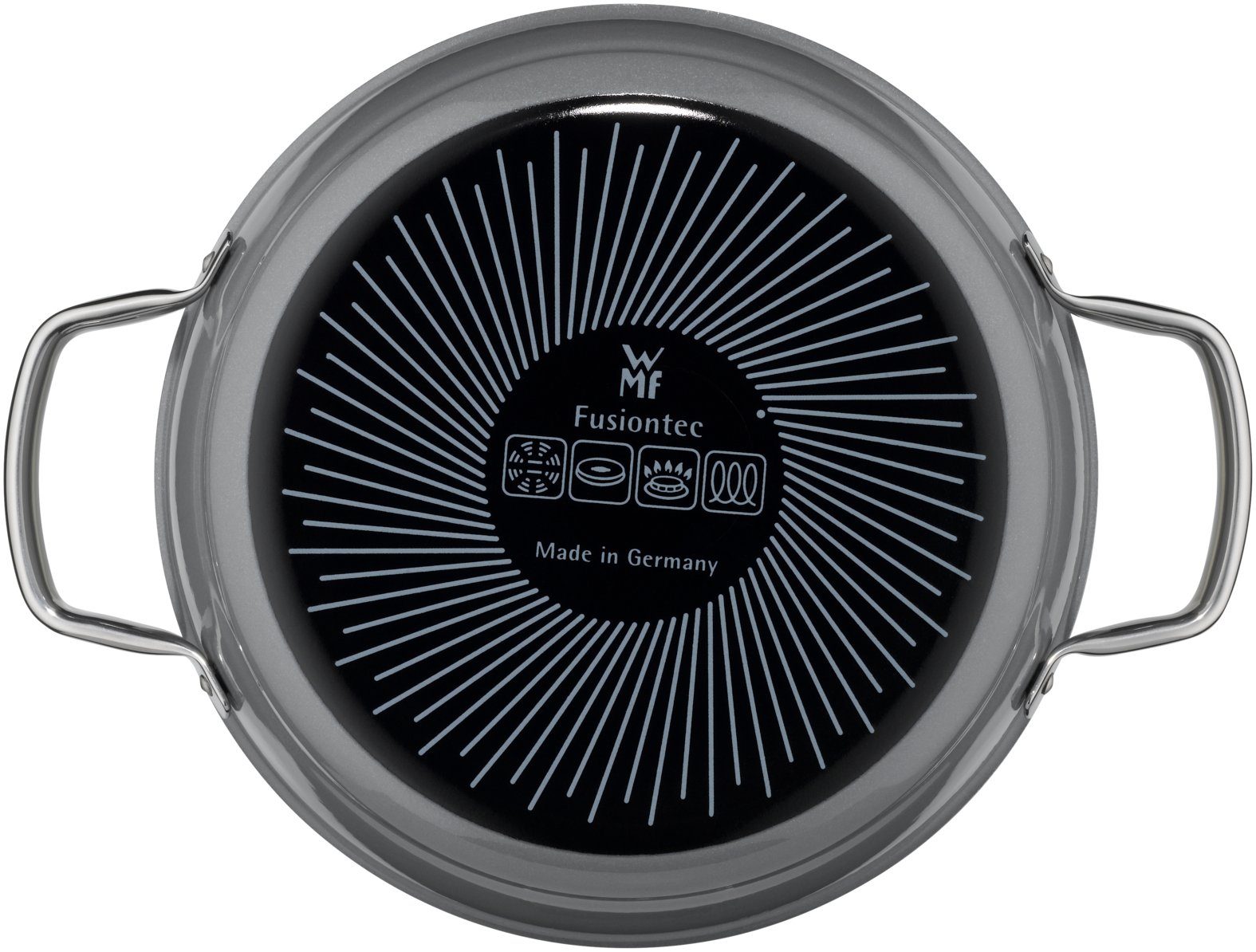 WMF Schmorpfanne Fusiontec Mineral Schmorpfanne mit Glasdeckel, 24 cm, Platinum, Fusiontec (1-tlg), Made in Germany