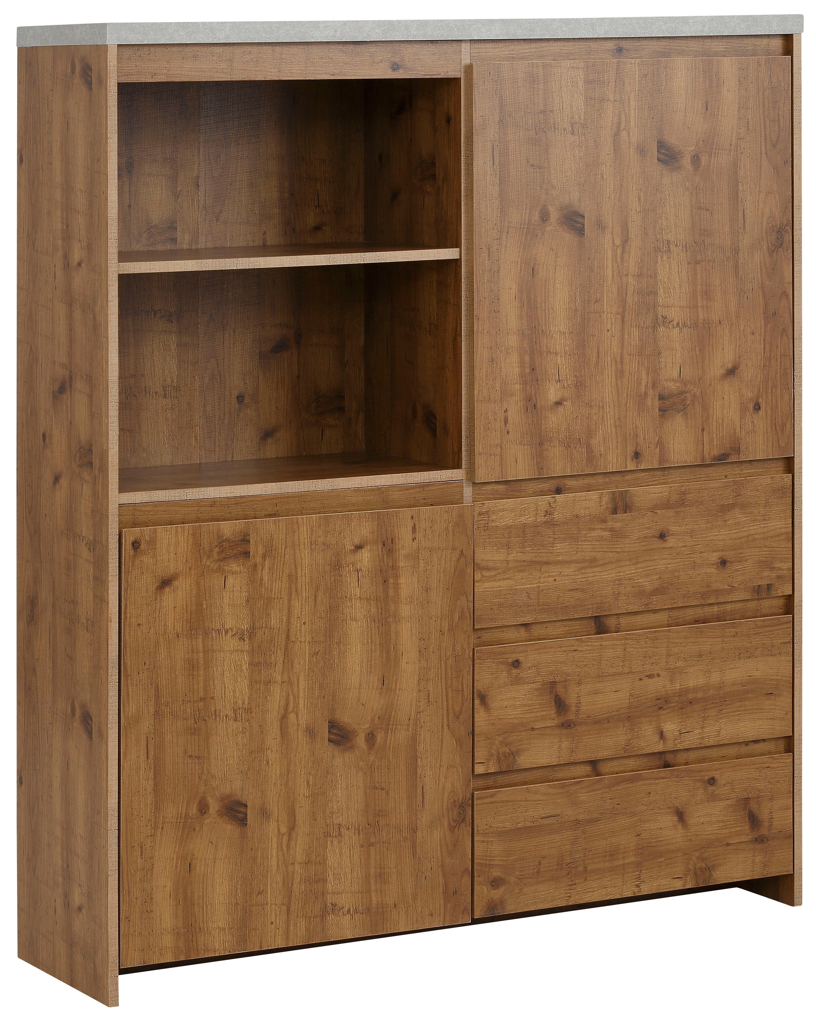 OTTO home Highboard Maribo, Stauraumschrank im modernen Landhaus-Stil, Breite 125 cm