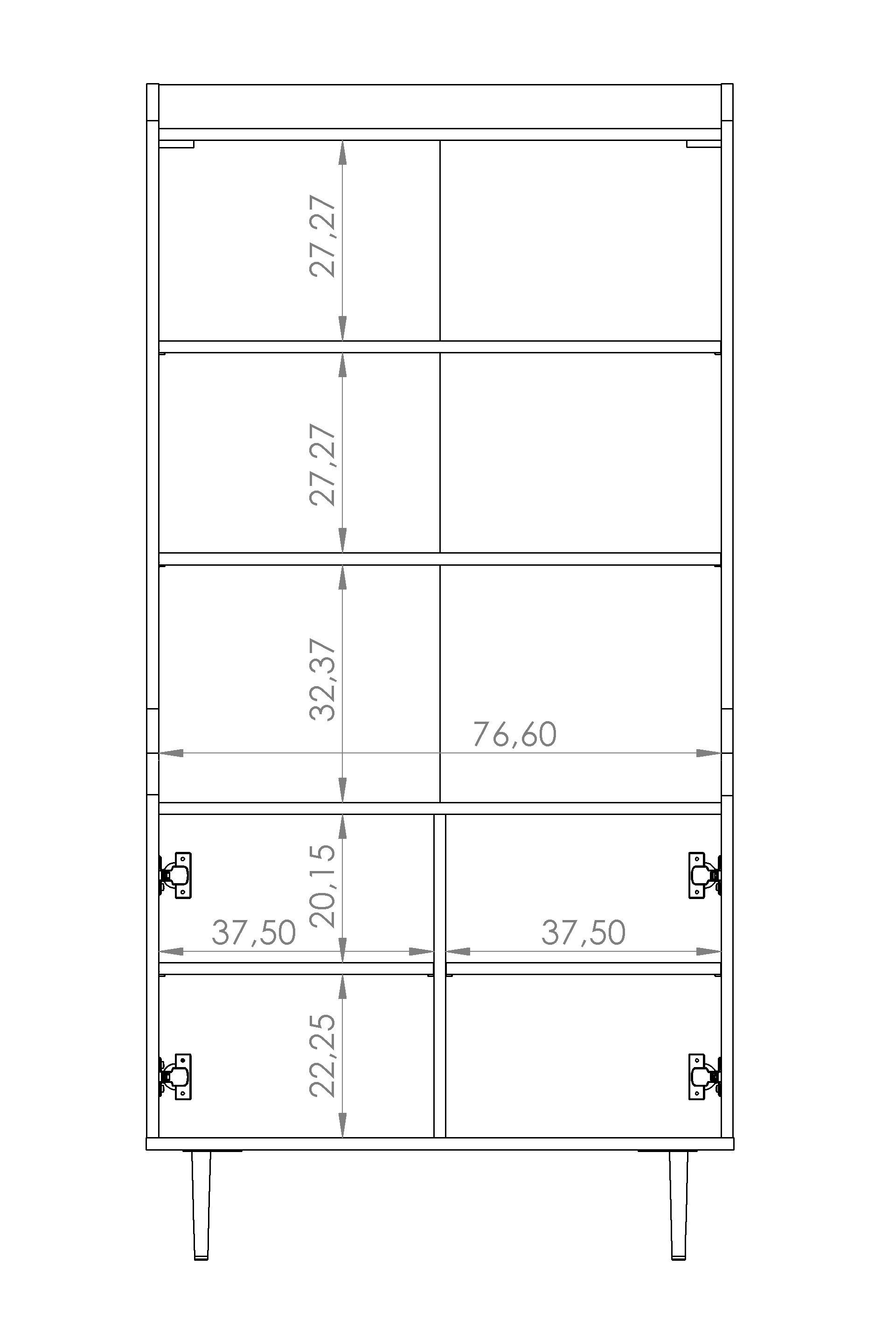 Furnix Vitrine VASINIE Hochvitrine Türen mit Ablagen in H160 T45 B80 3 2 und x Soft-Close-Funktion, x Brandy-Castello-Holz cm