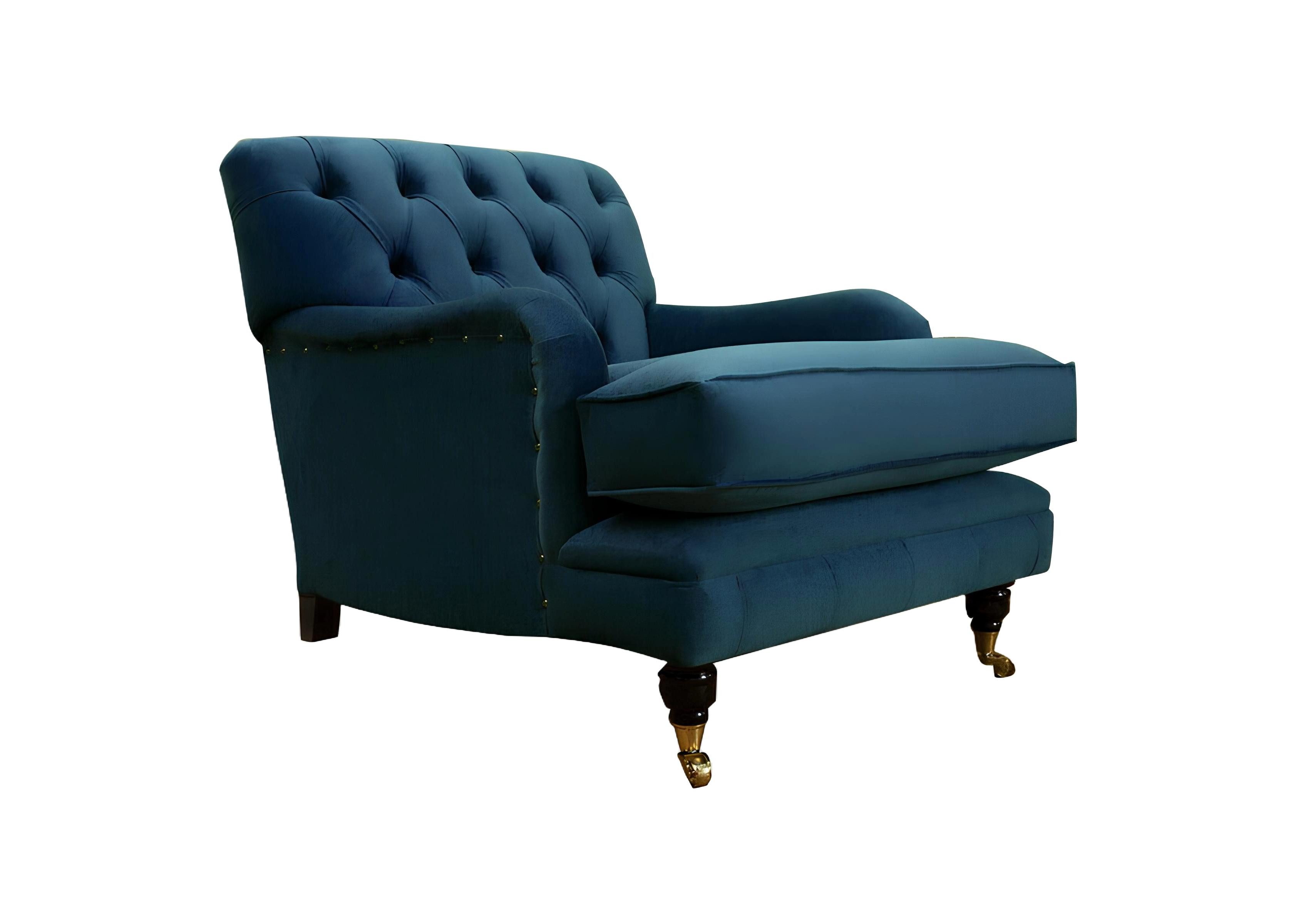 Xlmoebel Sessel Neuartiger dunkelblauer Chesterfield-Sessel aus hochwertigem Stoff in (1-St., Chesterfield Sessel), Hergestellt in Europa