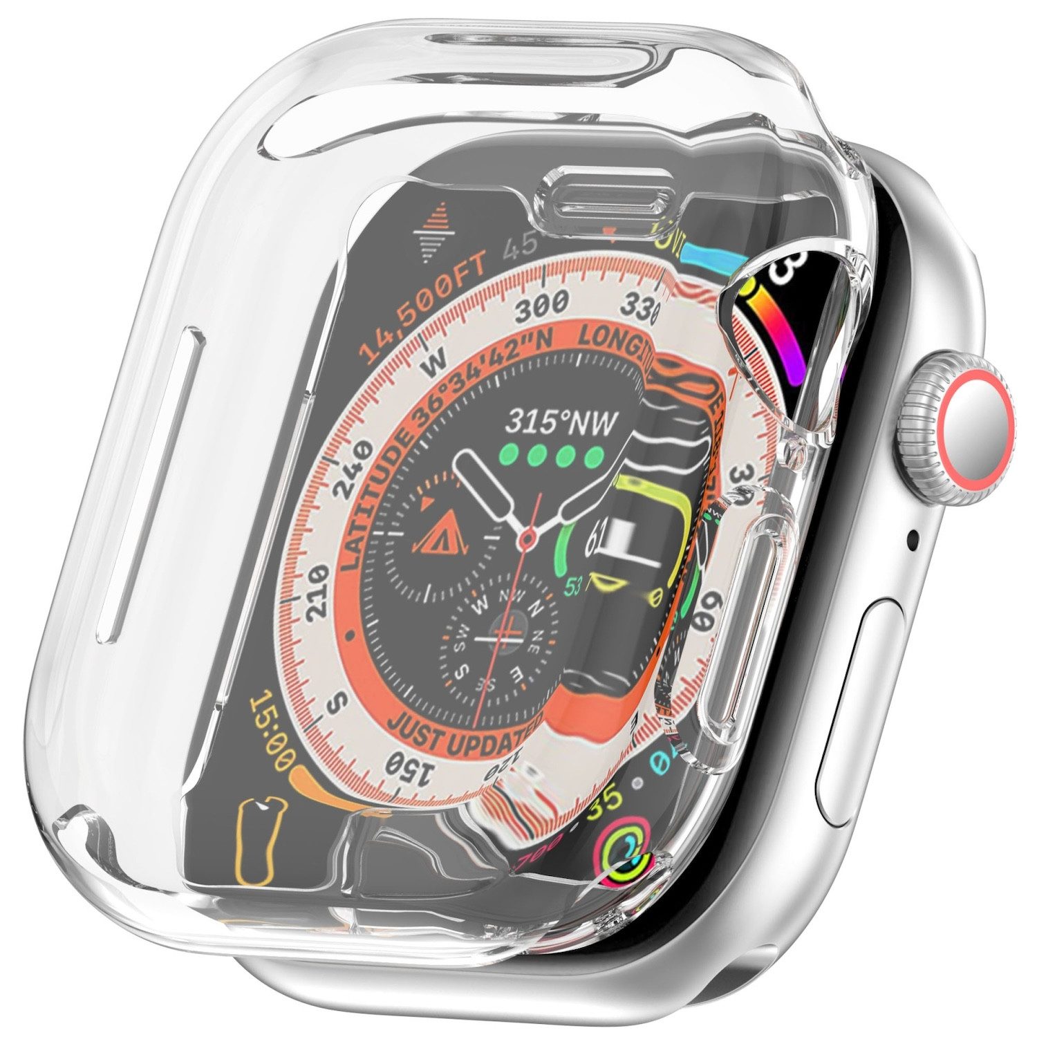 Wigento Smartwatch-Hülle Für Apple Watch Series 11 / 10 42mm Full Cover TPU Hülle Transparent, Full TPU Schutzhülle, nahtlose Passform