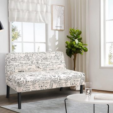 KOMFOTTEU Sofa 2 Sitzer, Doppelsofa mit Rücklehne, 121 x 66 x 78 cm