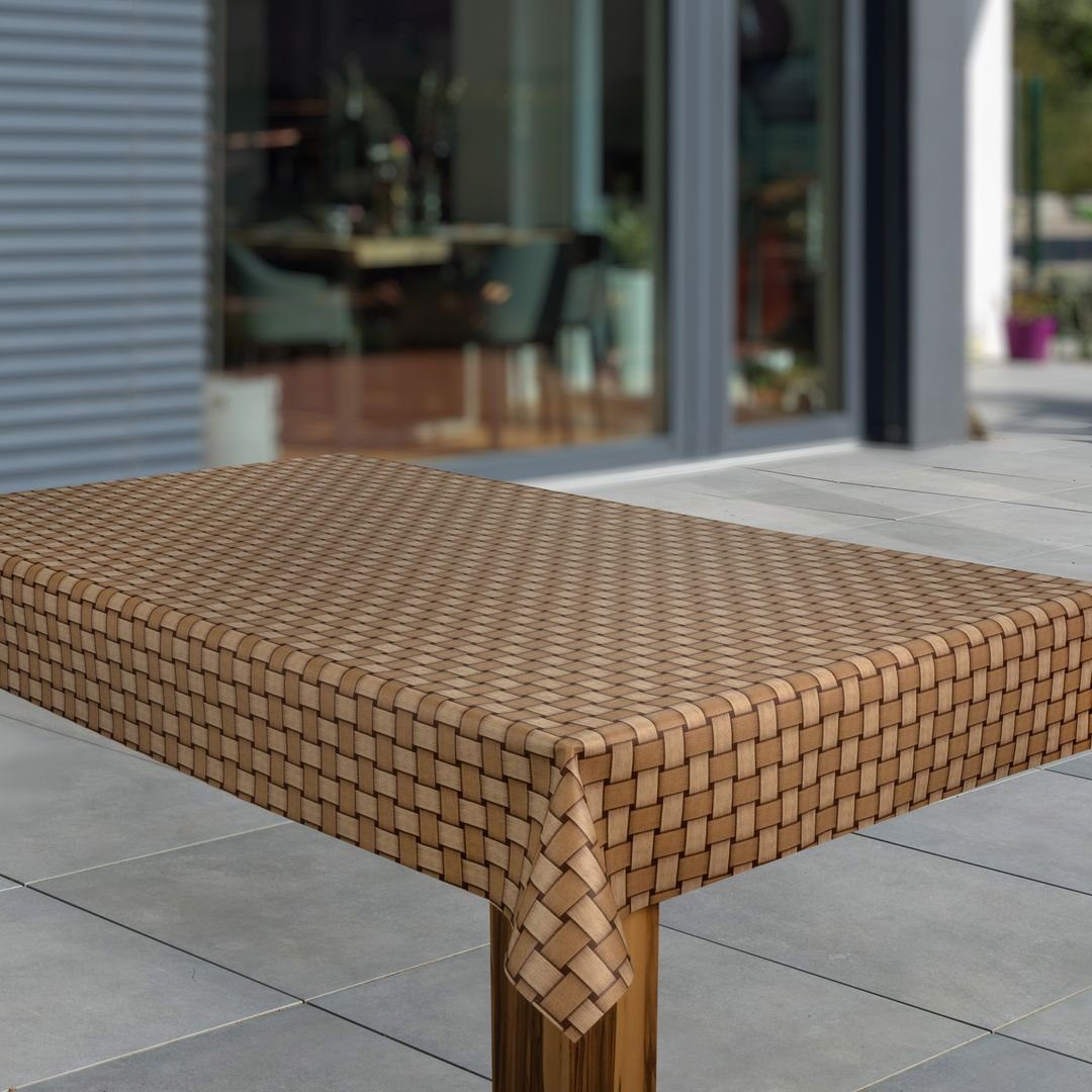 laro Tischdecke Wachstuch-Tischdecken Abwaschbar Rattan Braun günstig online kaufen