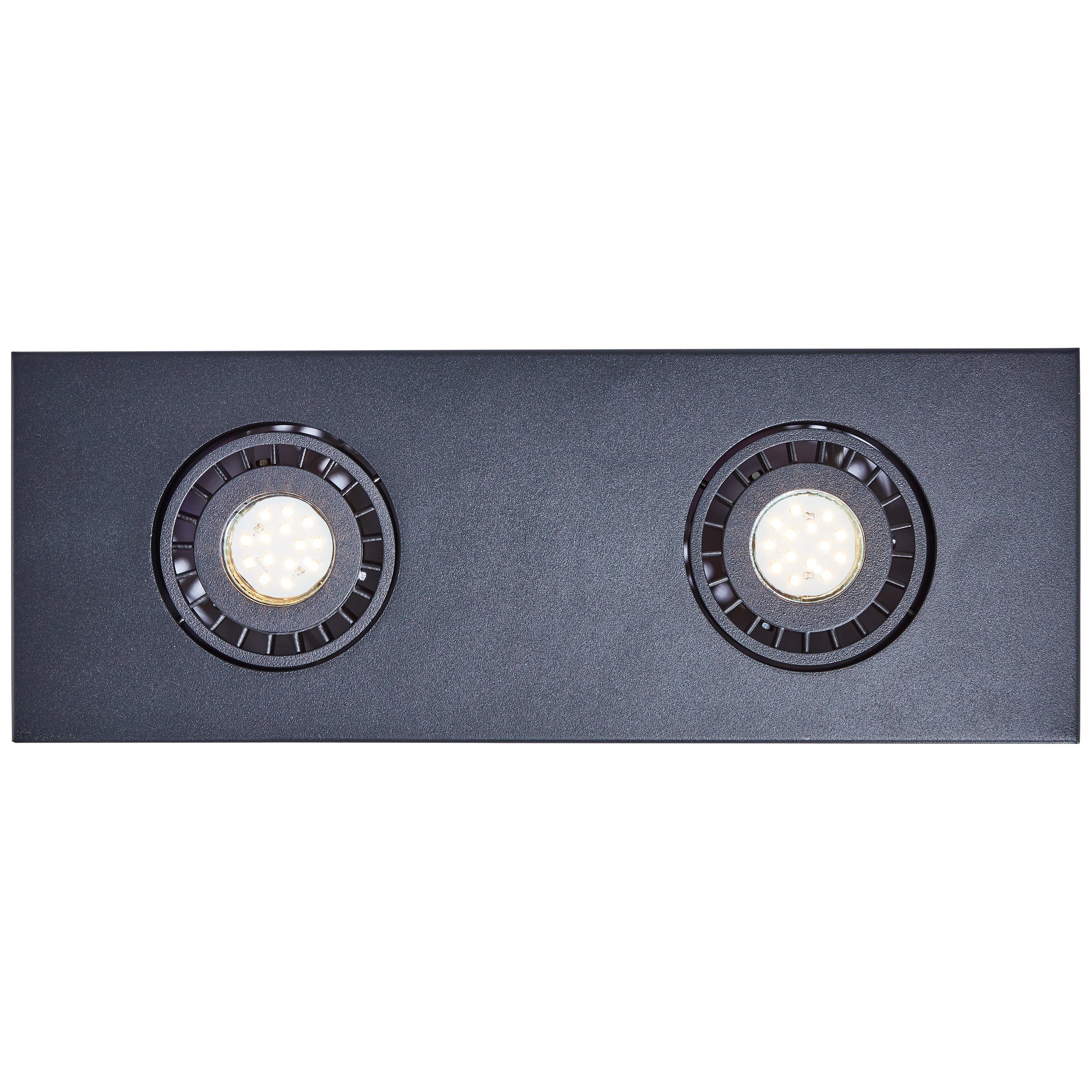 Deckenleuchte Doro Metall, schwarz, 2flg 2x Deckenleuchte 4,5 LED, W Doro, sand GU10, LED Brilliant