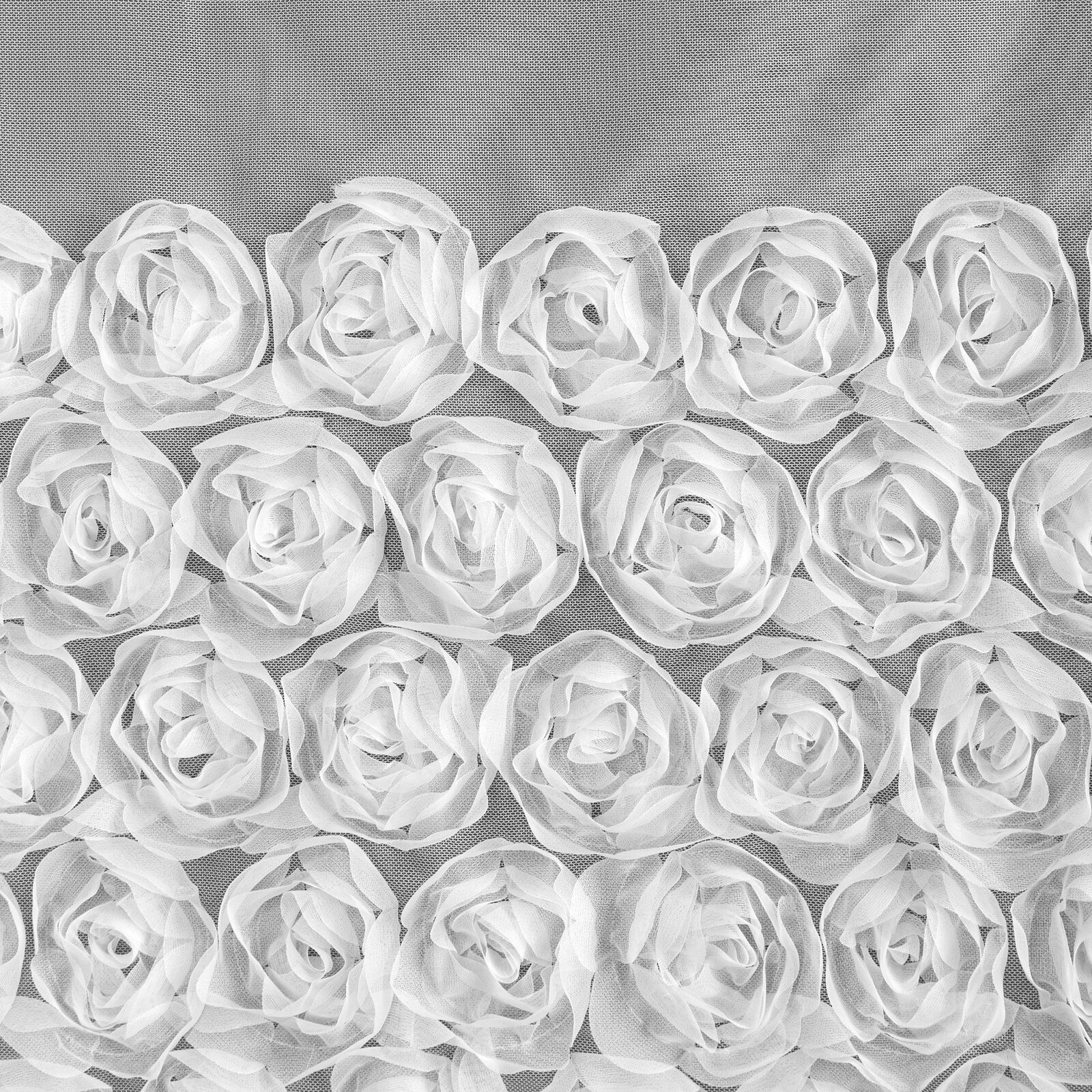 Eurofirany Vorhang ROSES (1 St), Kräuselband, transparent, Polyester, Sanfte Gardinen mit Rosen 140x250 400x160 70x150 350x250 350x160