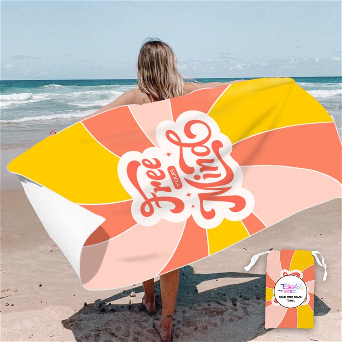 YOOdy~ Strandtücher Strandtuch,strandhandtuch (1-St), 80 x 160 cm,schnell trocknet Gute Laune