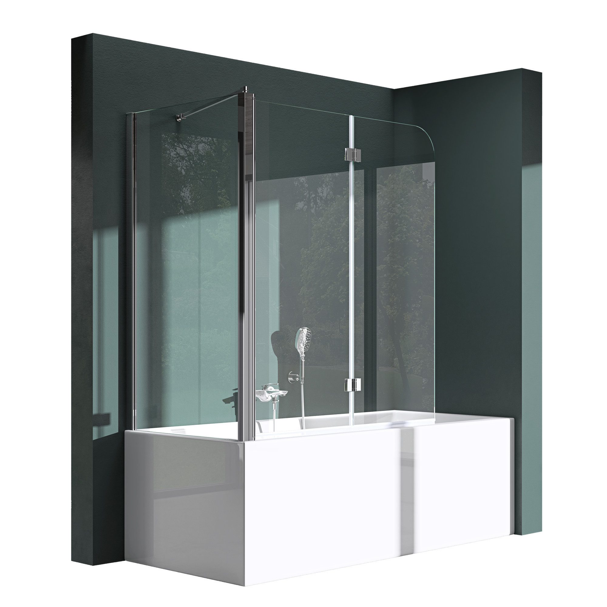 Mai & Mai Badewannenaufsatz Duschwand für Badewanne Badewannenfaltwand ESG günstig online kaufen