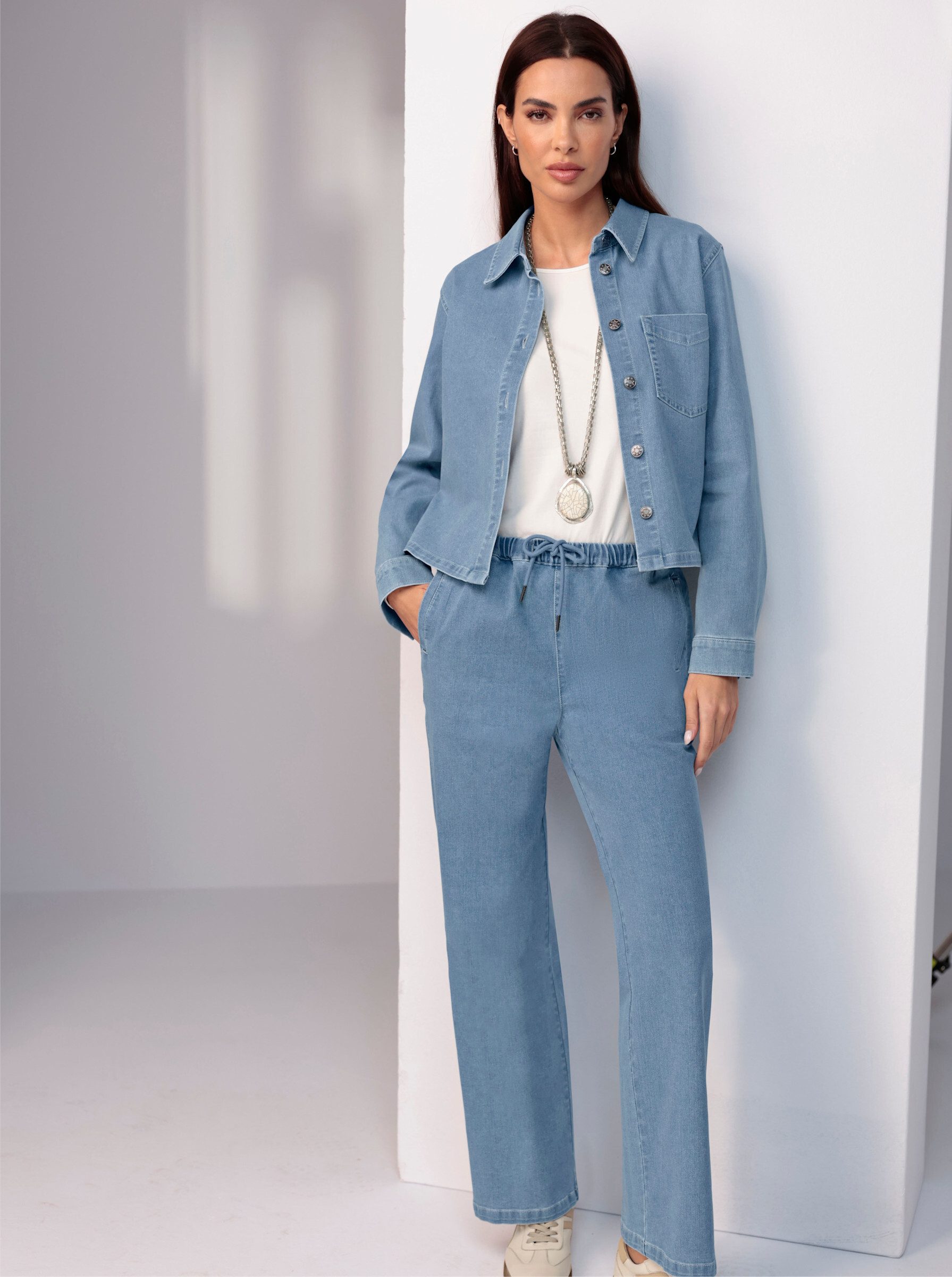 heine Klassische Bluse Jeansbluse Langarm