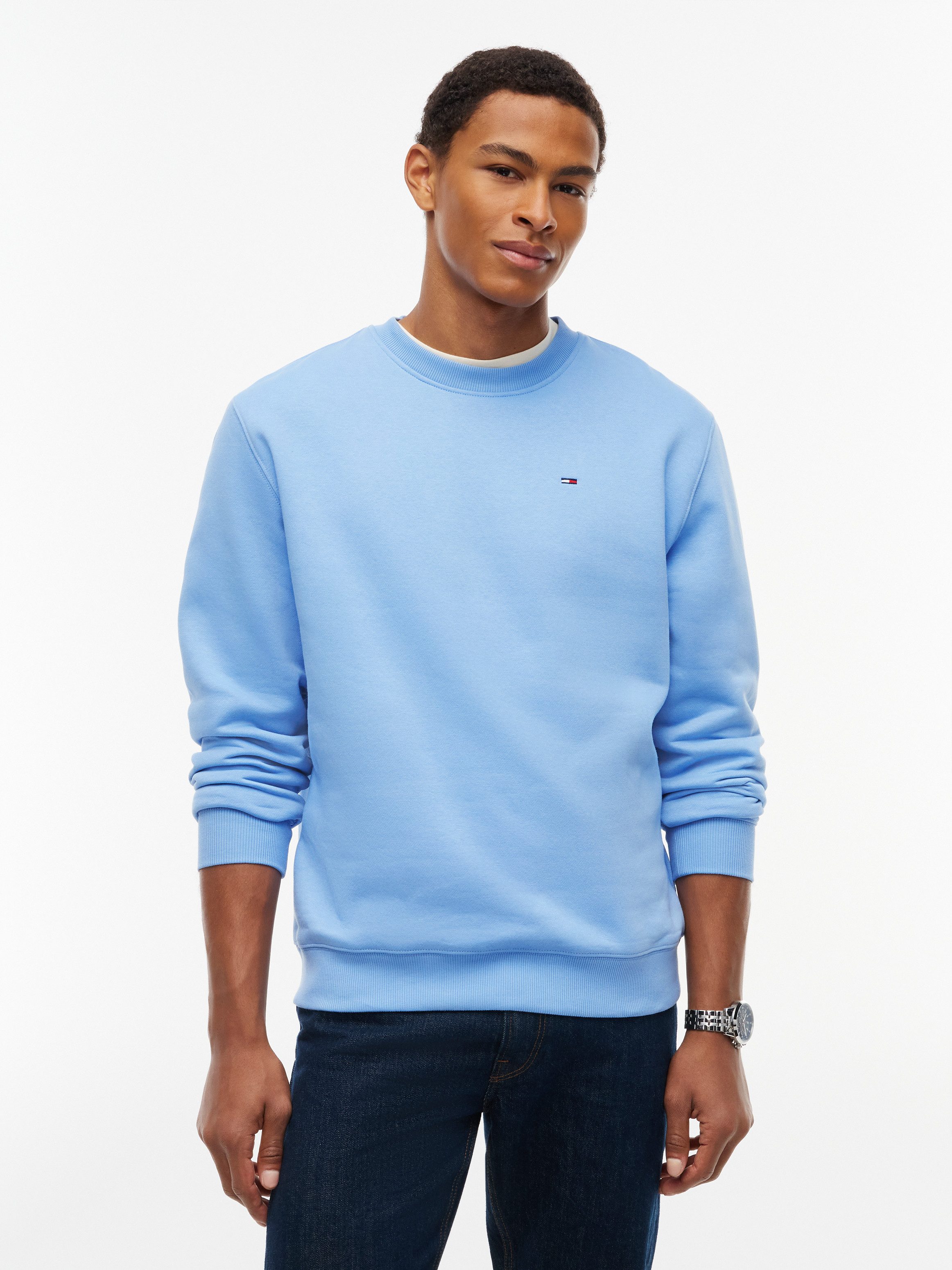 Tommy Jeans Sweatshirt TJM REGULAR FLAG CREW NECK Mit besticktem Markenlogo auf Brusthöhe