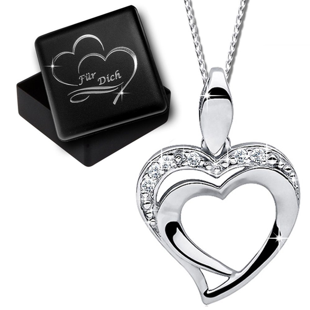 Limana Kette mit Anhänger echt 925 Sterling Silber Herzkette, ich liebe Dich  Herz Geschenk Idee