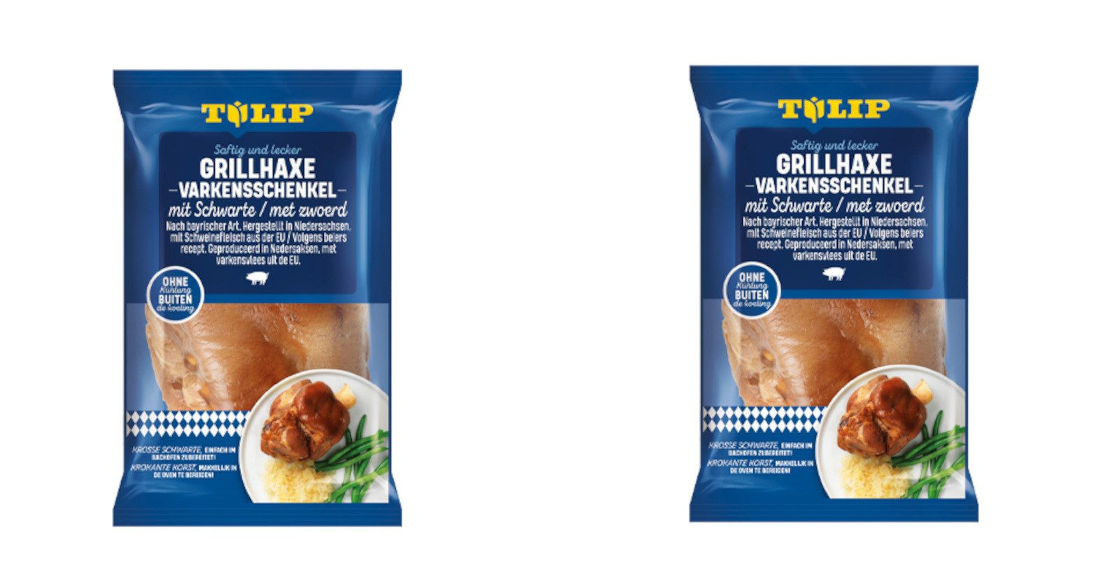 TULIP Wurstkonserve Grill-Haxe mit Schwarte 600g Tafelfertig Kross Gegart Vakuumverpackt, 600 g, Fleischkonserve