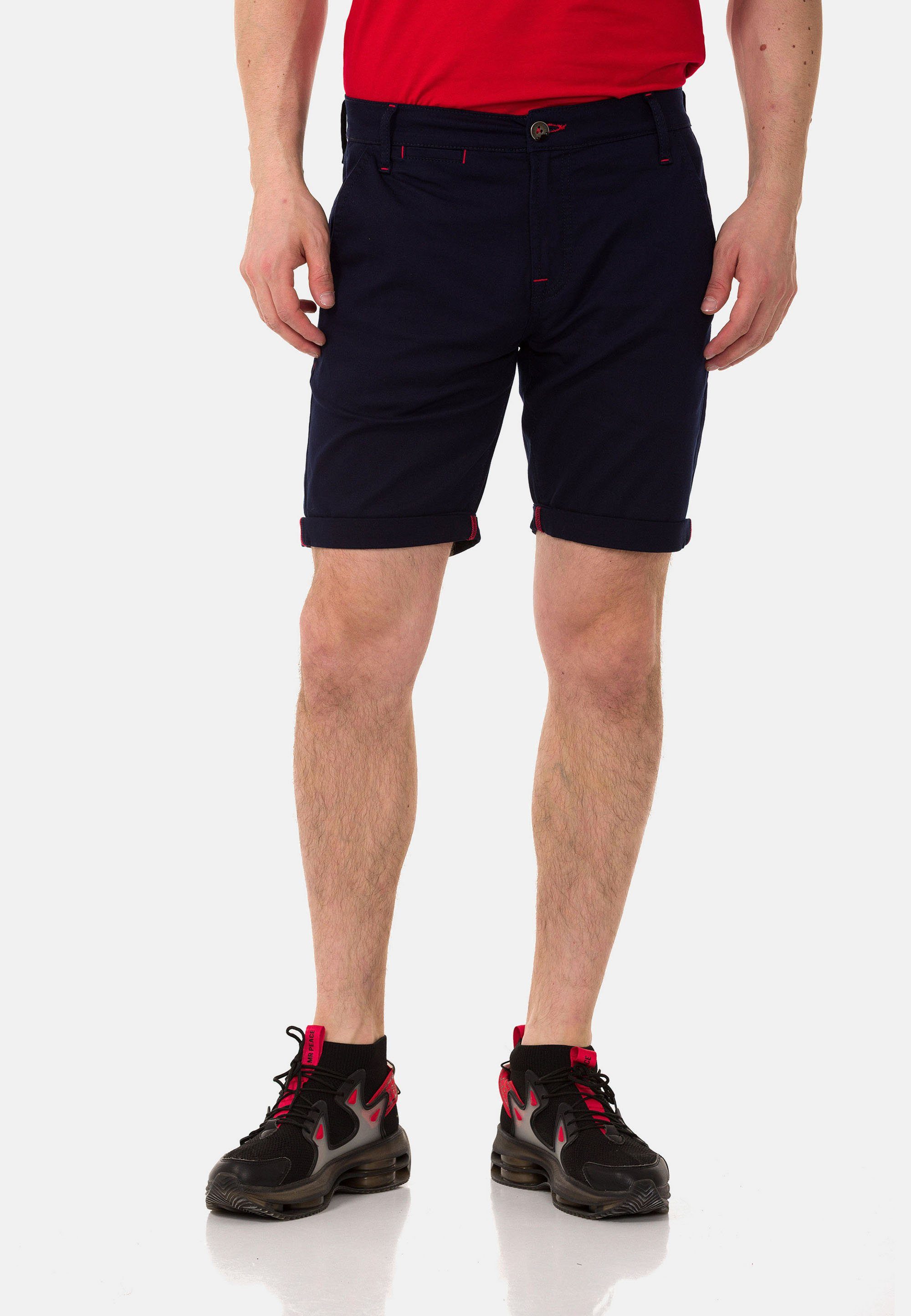 Cipo & Baxx Shorts im einfarbigen Look dunkelblau