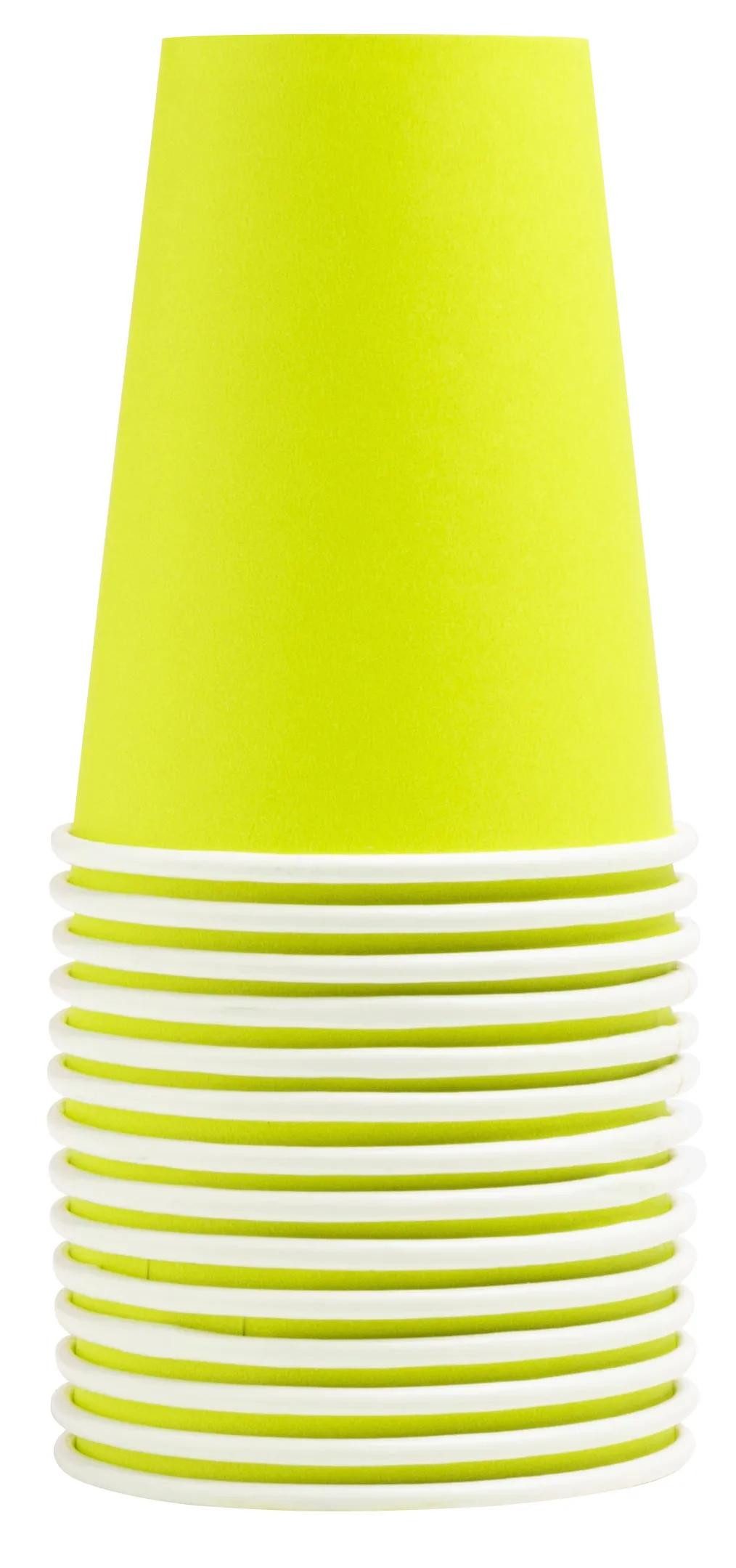 PROnappe Papierdekoration 20x 15 Pappbecher, 20 cl, Ø 7 cm, plastikfrei - Kiwigrün 89113I, Nappes