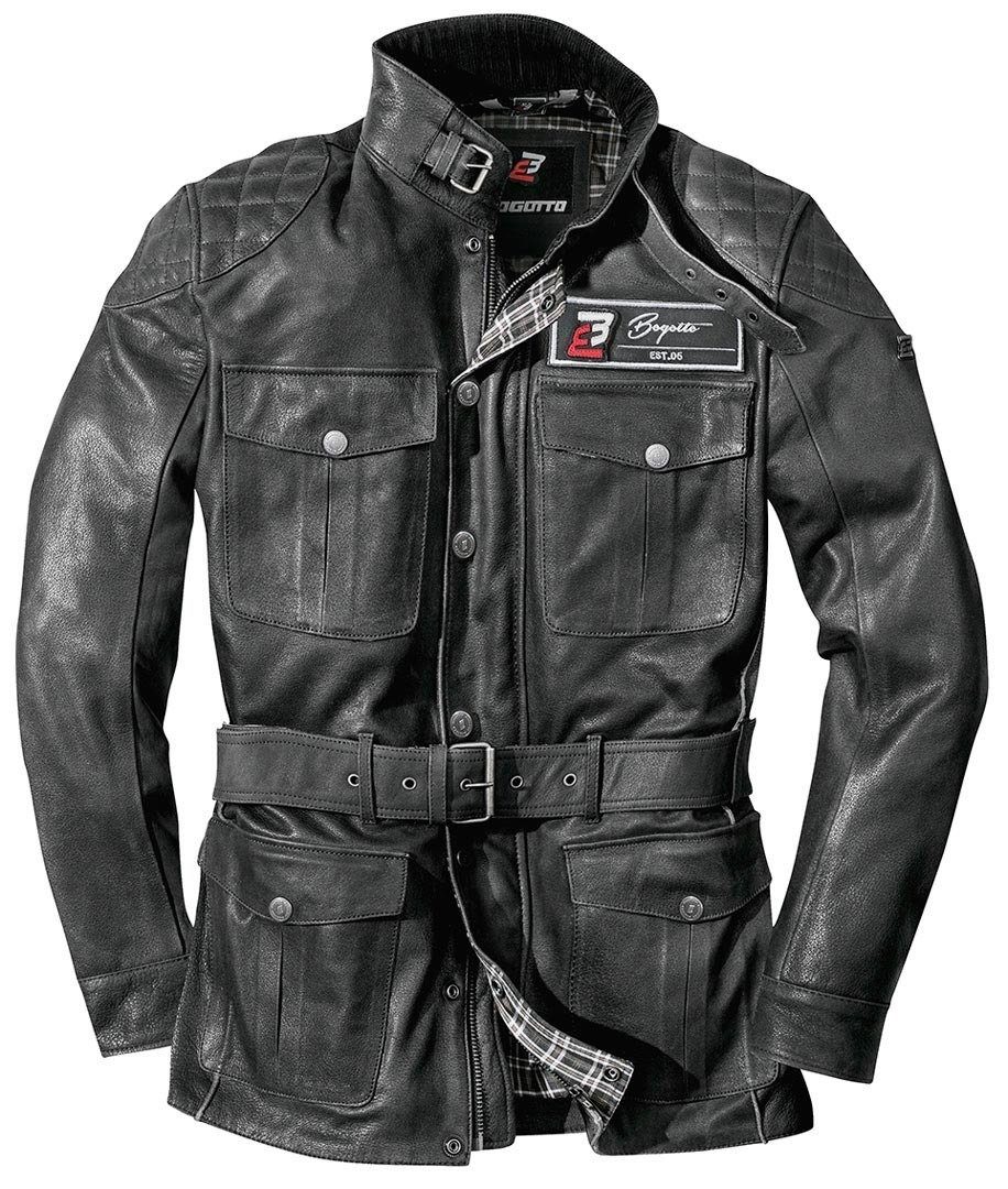 Black Motorrad Lederjacke Motorradjacke Bristol Bogotto